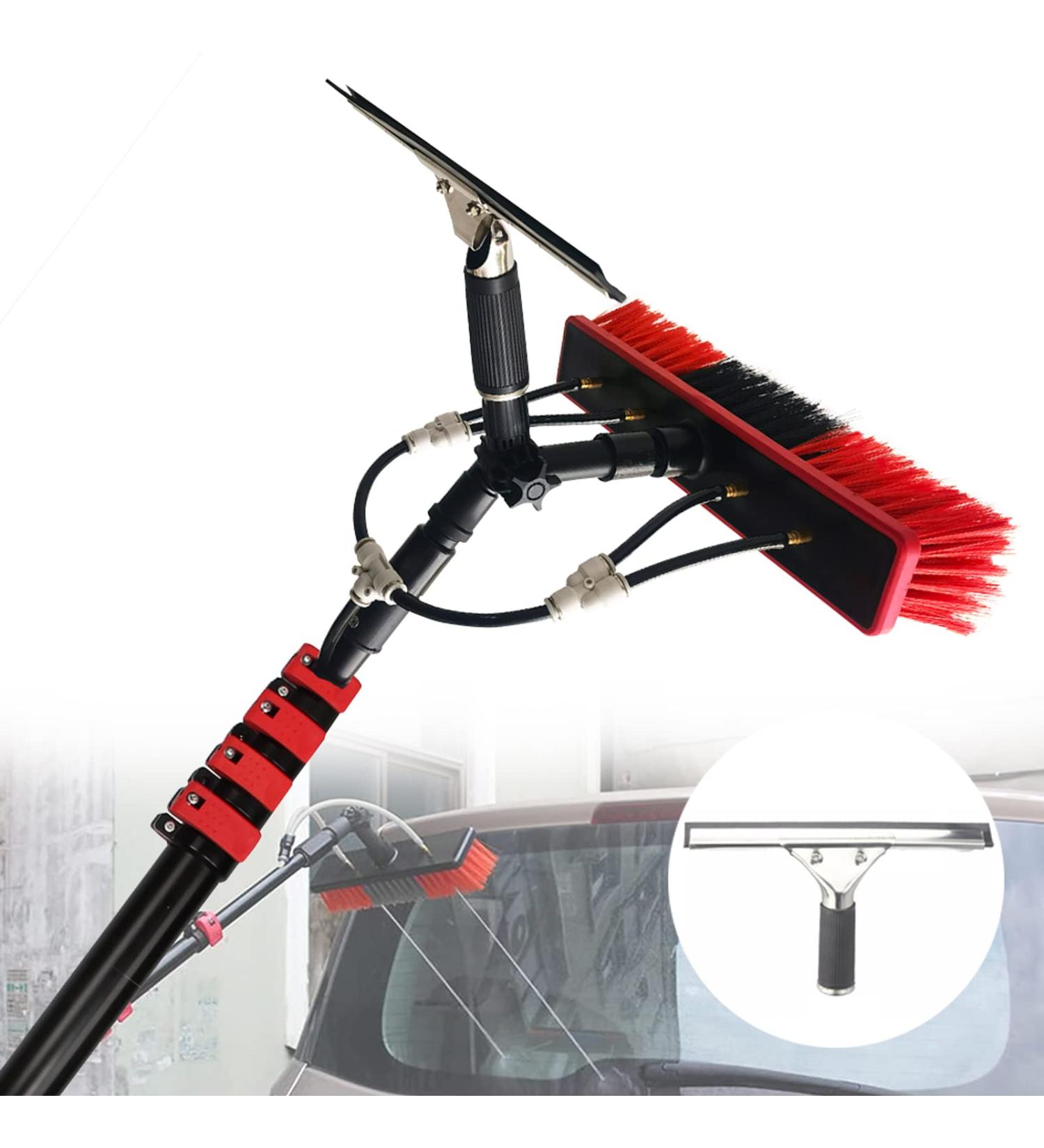Window Cleaning Pole Water Fed Pole Kit with 4-Hole Water Fed Brush Head Window Cleaning Brush Equipment 35cm Brush Head 9M/30FT - Buy Online on GoSupps.com