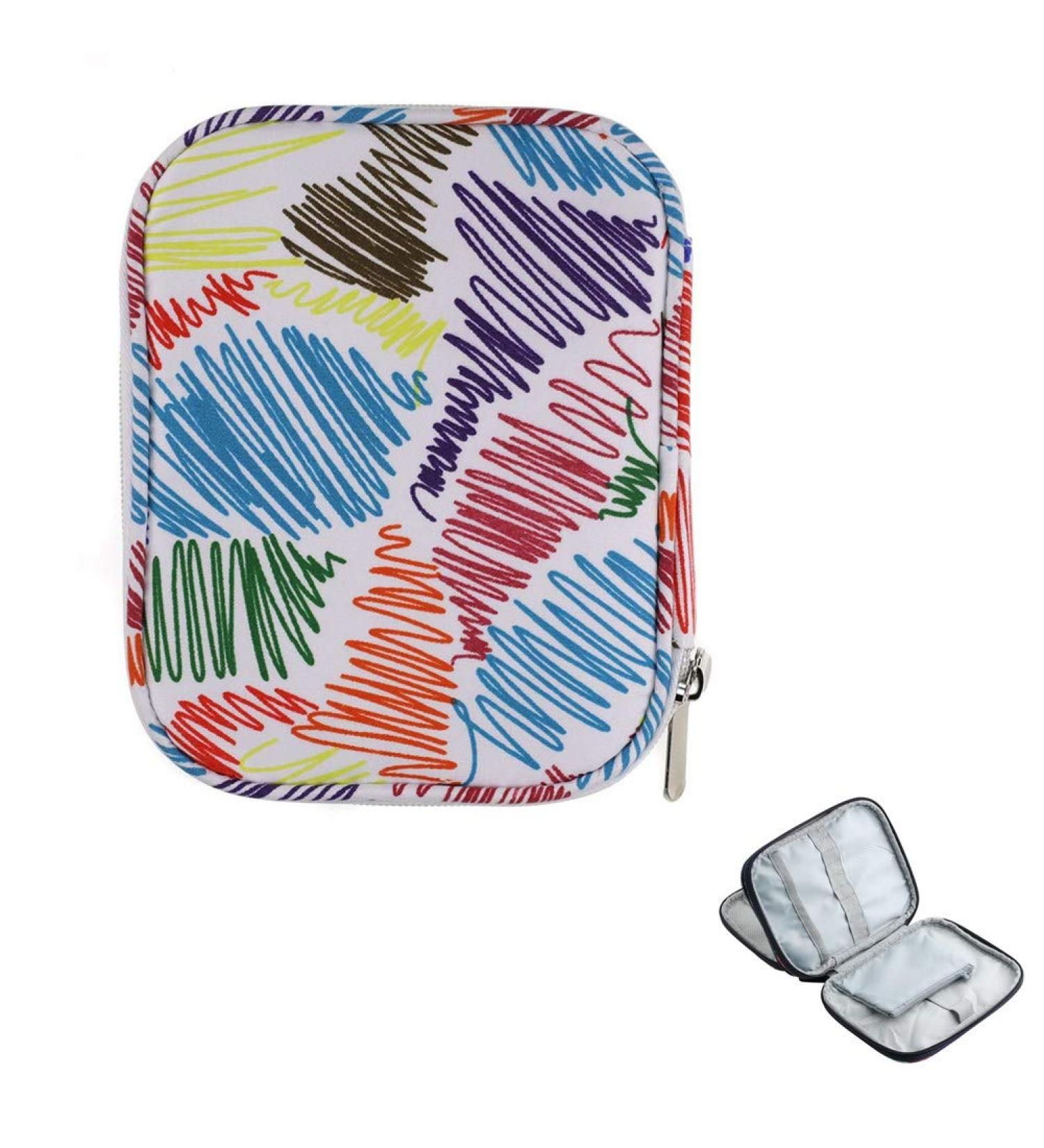 Katech Portable Empty Crochet Hook Case with Web Pocket - Travel Storage Bag Organizer for Crochets and Knitting Accessories (Line Pattern) - Buy Online on GoSupps.com