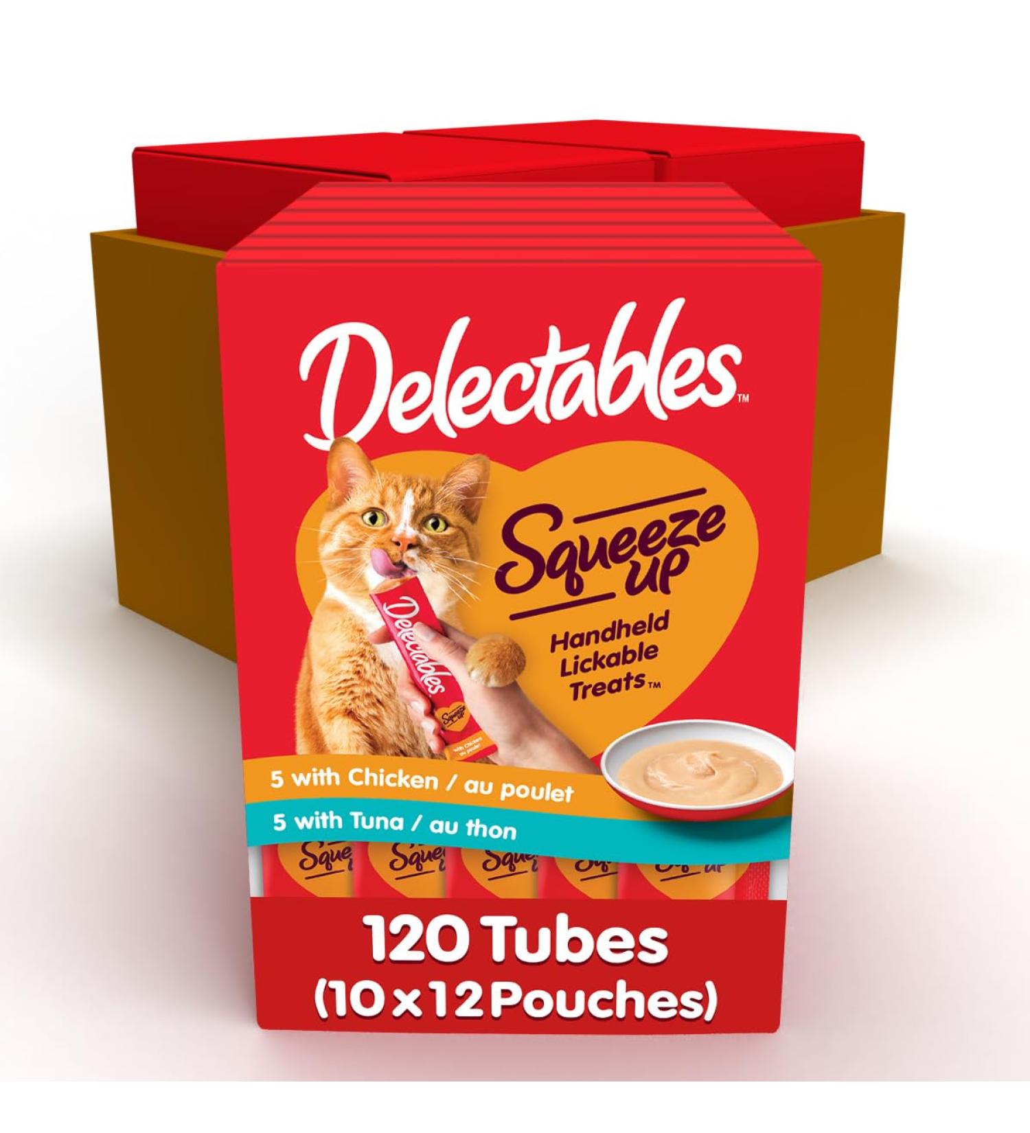 Hartz Delectables Squeeze Up Interactive Lickable Wet Cat Treats Chicken & Tuna 120 Count Chicken & Tuna 1 g (Pack of 120) - Buy Online on GoSupps.com