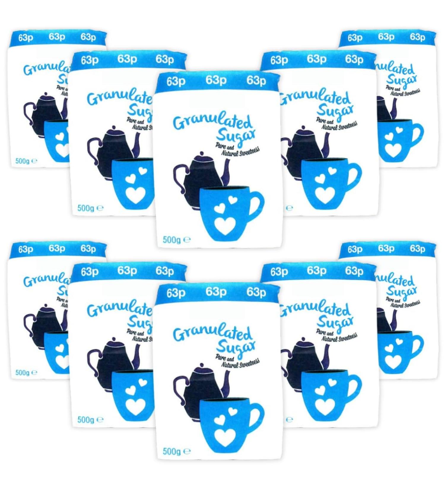 Sugar Granulated White - Pure Sugar Multipack RRP Price Marked (10x500g)