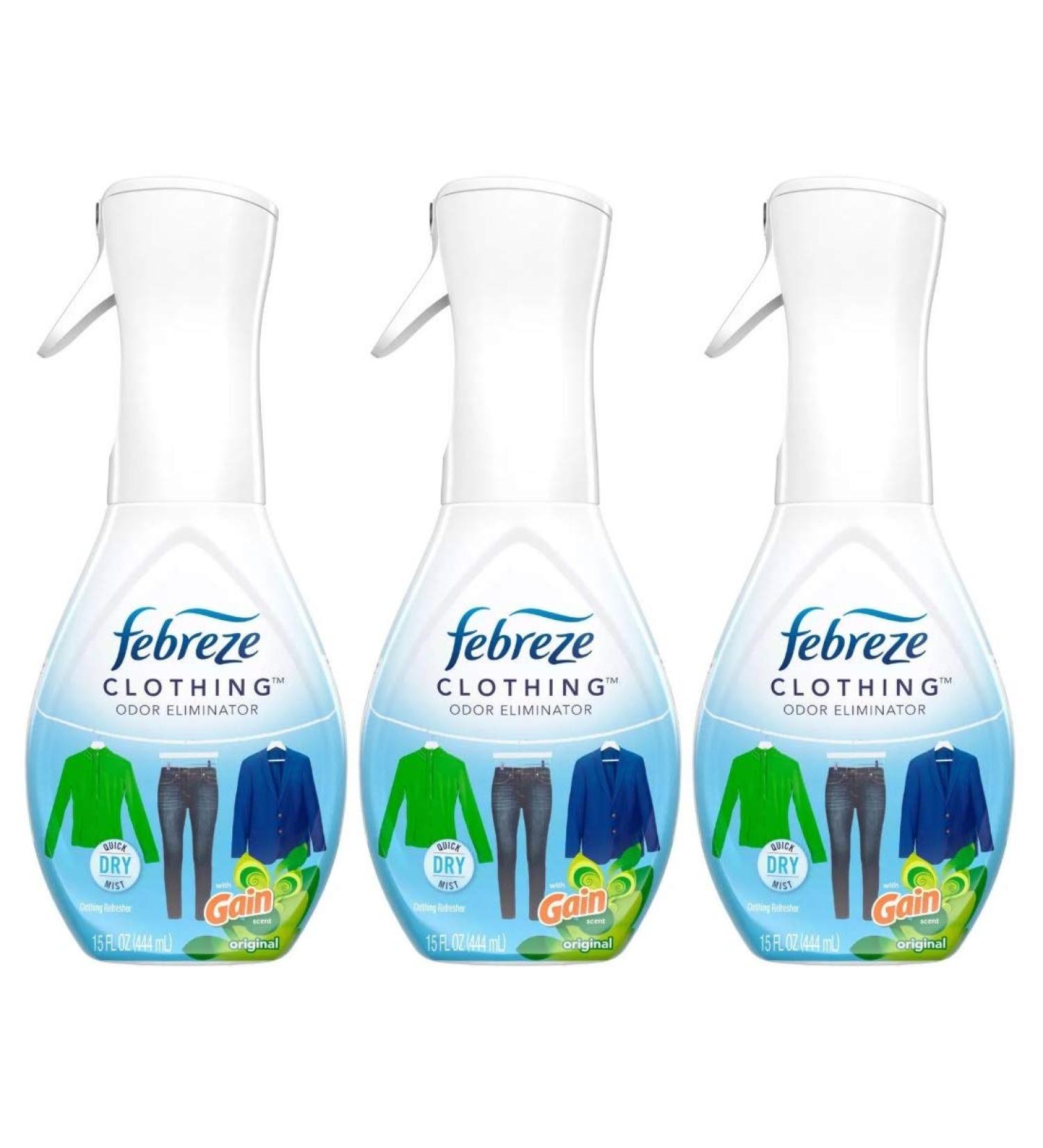 Febreze Clothing Odor Eliminator with Gain Original Scent - Pack of 3