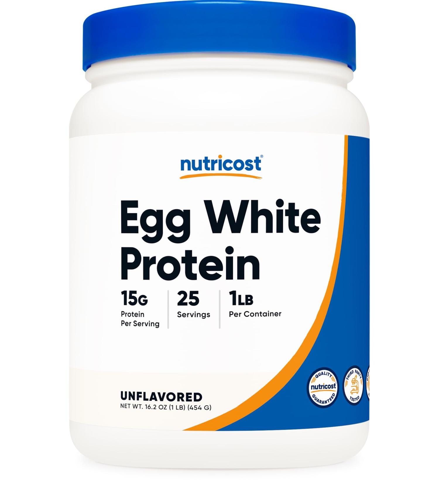 Nutricost Egg White Protein Powder 1lb - Non-GMO Gluten Free Unflavored 100% Pure Protein for Optimal Nutrition - Buy Online on GoSupps.com