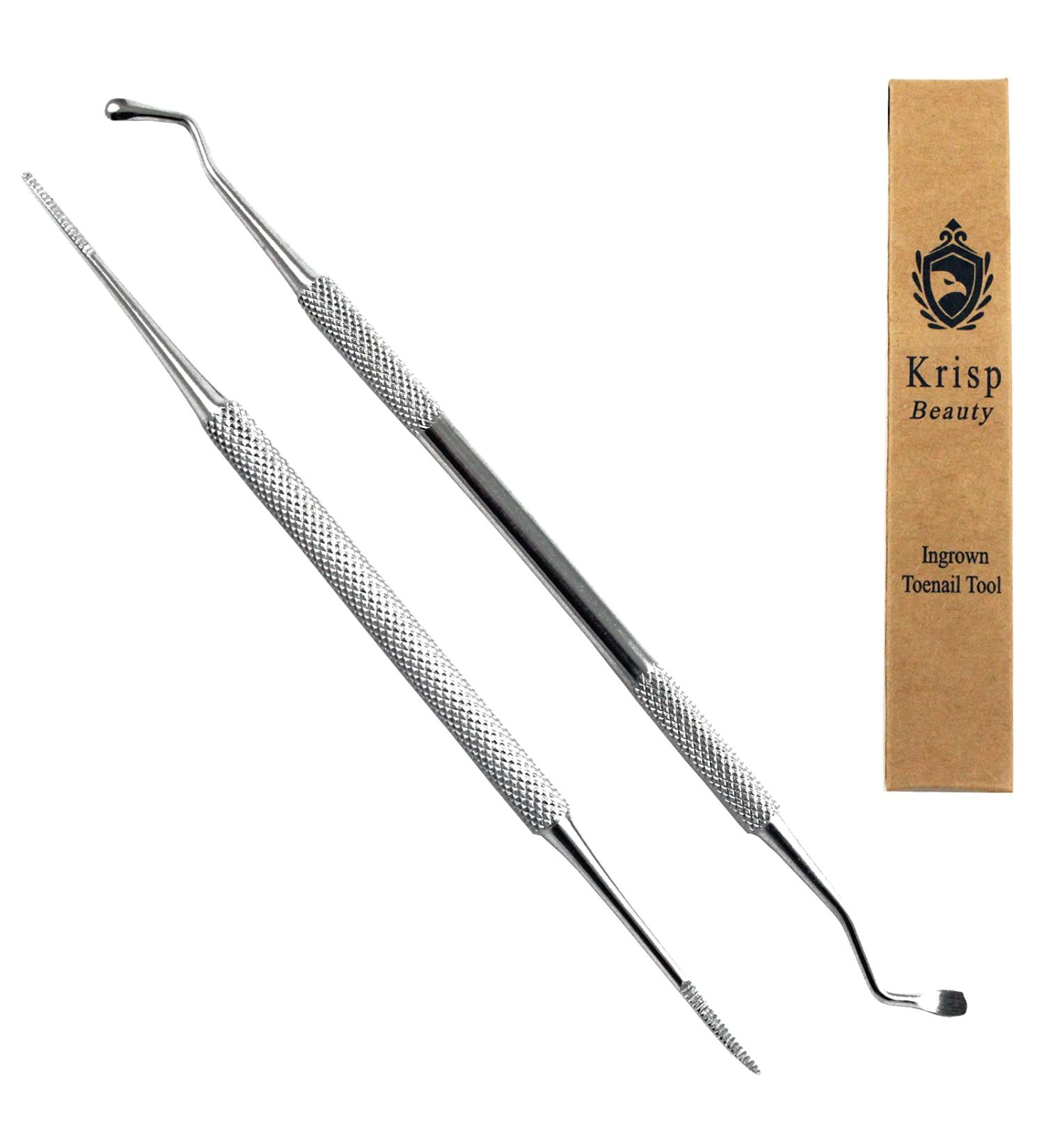 Ingrown Toenail Tools - Stainless Steel Spoon Shaped Double Ended Lifter & Nail File Trimmer Set by Krisp - Buy Online on GoSupps.com
