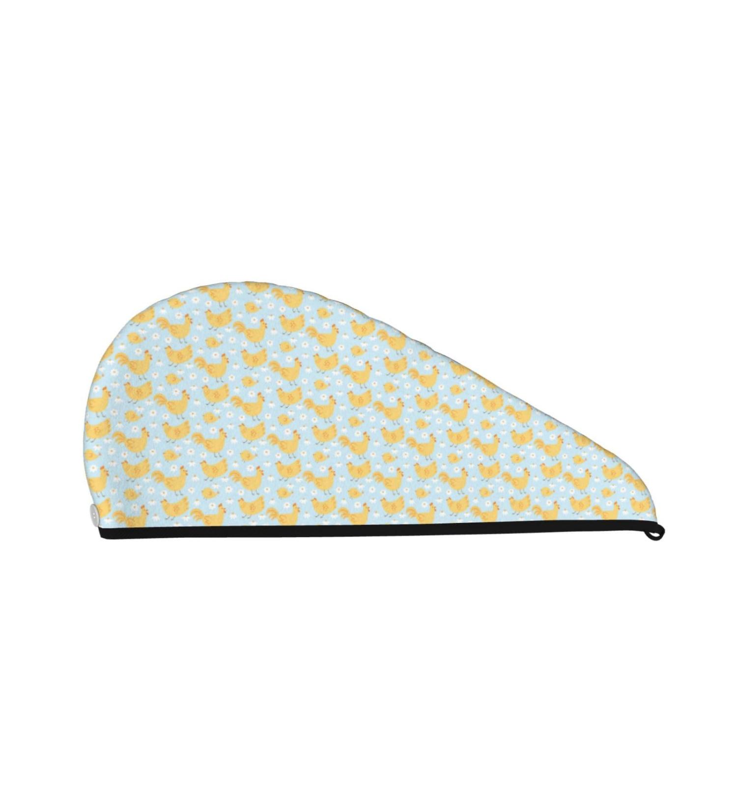 Hair Towel Wrap - Quick Drying Turban for Effortless Hair Care | Ultimate Hair Drying Towel with Button (Roosters - Buy Online on GoSupps.com