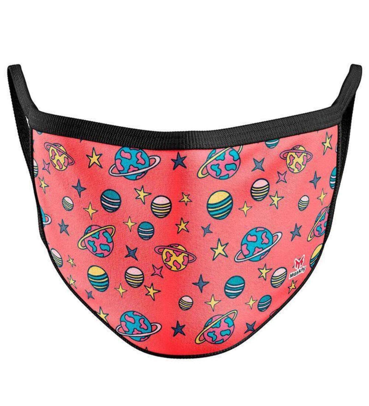 Buy Reusable Kids Face Mask - Planet Design | Eco-Friendly & Comfortable - Buy Online on GoSupps.com