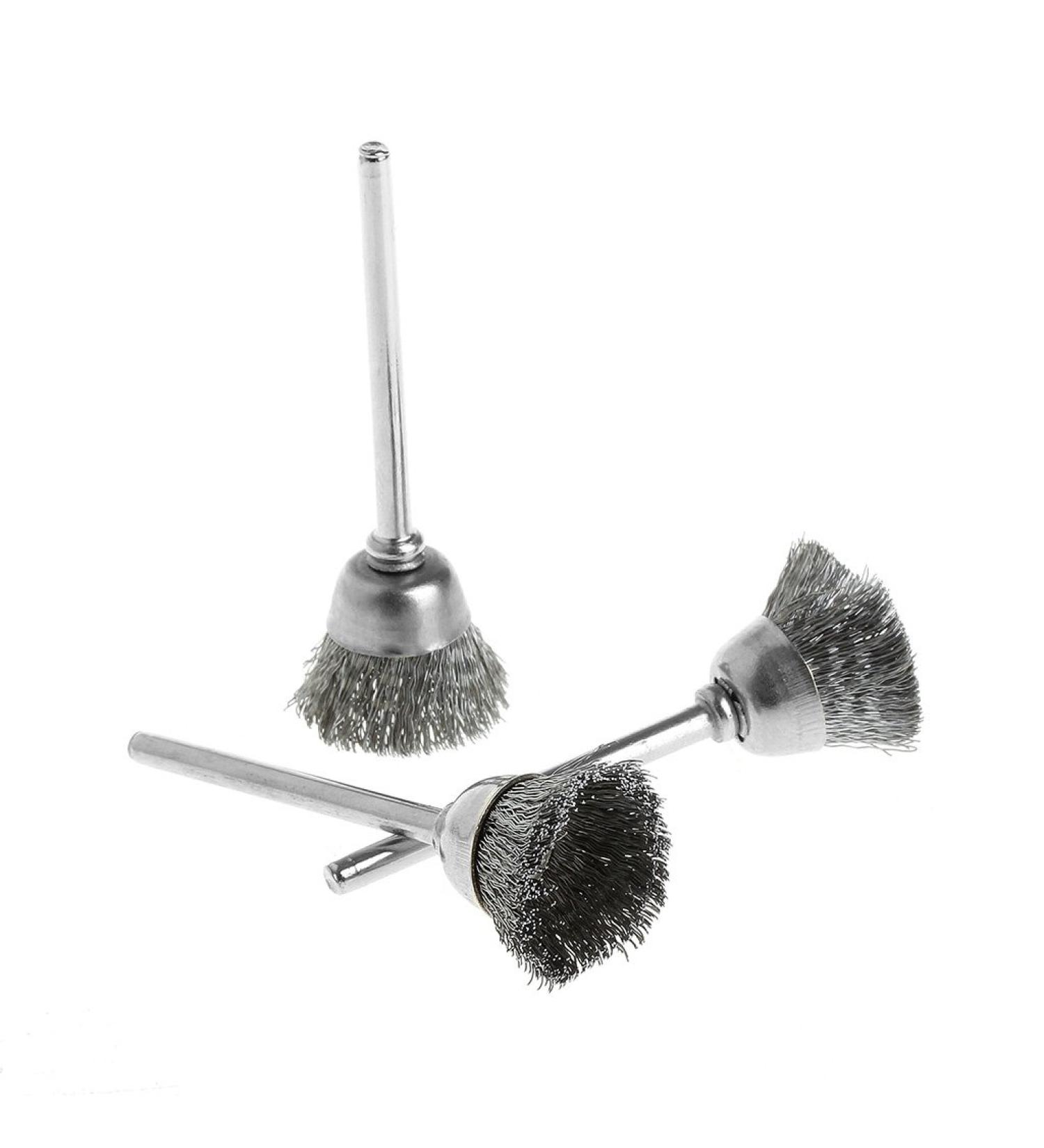 JOYKK 3Pieces Steel Wire Wheel Brush Head Abrasive Deburring Drilling Tools Bowl-shape - Silver - Buy Online on GoSupps.com