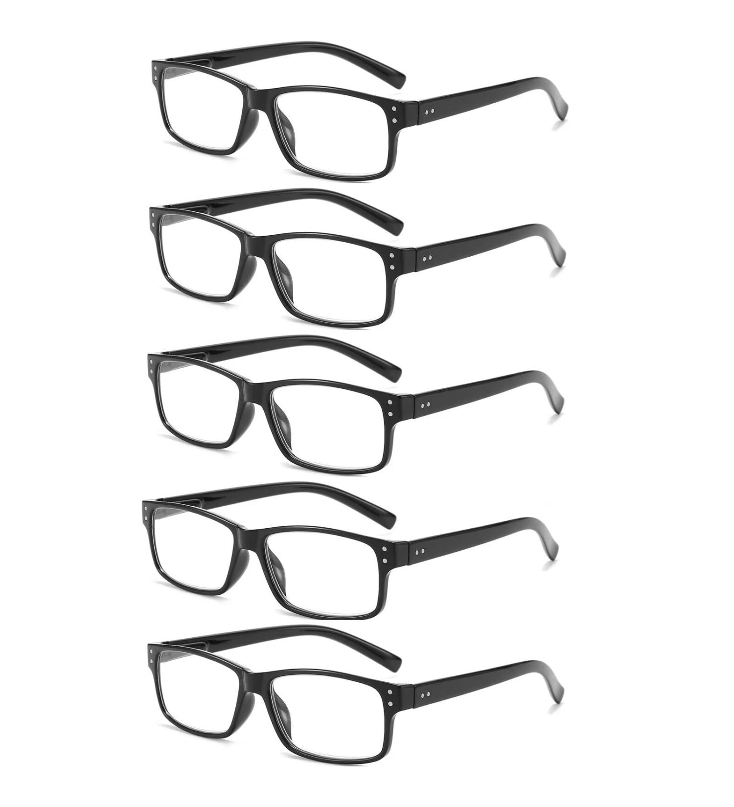 Shop IUUI 5 Pairs Reading Glasses - Blue Light Blocking UV Protection Stylish Computer Readers for Men & Women - Bright Black 2.0x Magnification - Buy Online on GoSupps.com