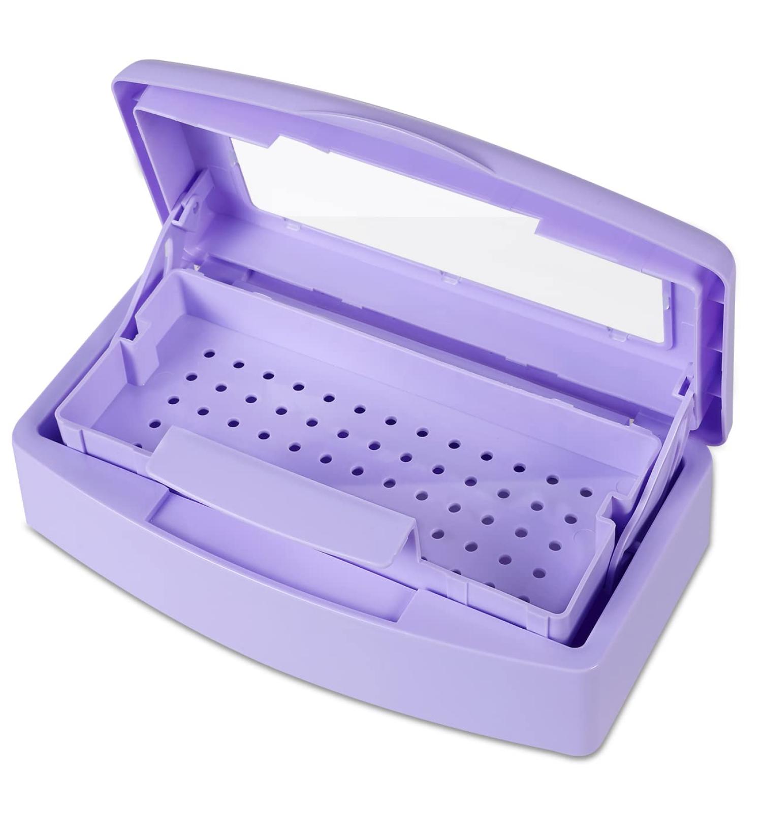 Gusnilo Nail Tool Sterilizer Box - Purple Disinfectant Jar for Nail & Hair Salons - Buy Online on GoSupps.com