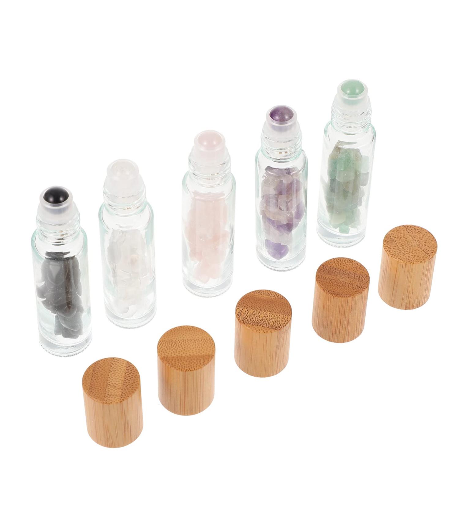 Buy Minkissy 5pcs Gem Ball Essential Oil Roller Bottles - Travel Diffuser & Massage Tools - Perfect for Essential Oils & Lip Perfume | International Shipping Available - Buy Online on GoSupps.com