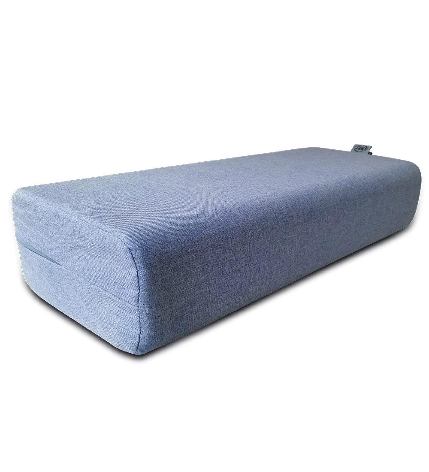NGT Rectangular Yoga Bolster Pillow for Meditation and Support - Washable Suede Pillowcase - Blue - Buy Online on GoSupps.com