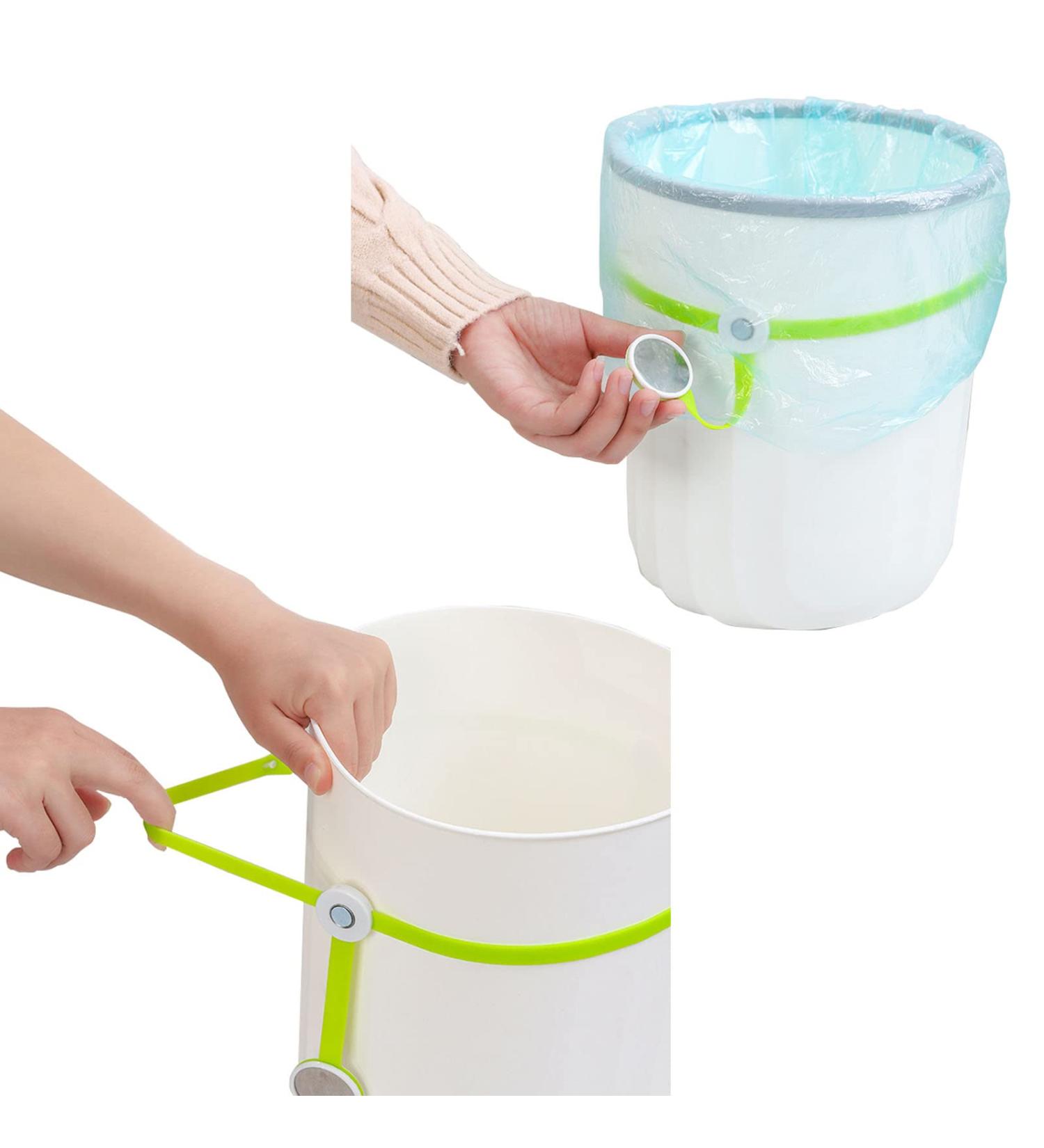 4pcs Magnetic Trash Bag Clips Adjustable Kitchen Garbage Rubber Band The Strong Magnetic Buckle Ensures The Trash Can Liner Stays in Place with All Types of Trash Cans and Garbage Bags - Buy Online on GoSupps.com