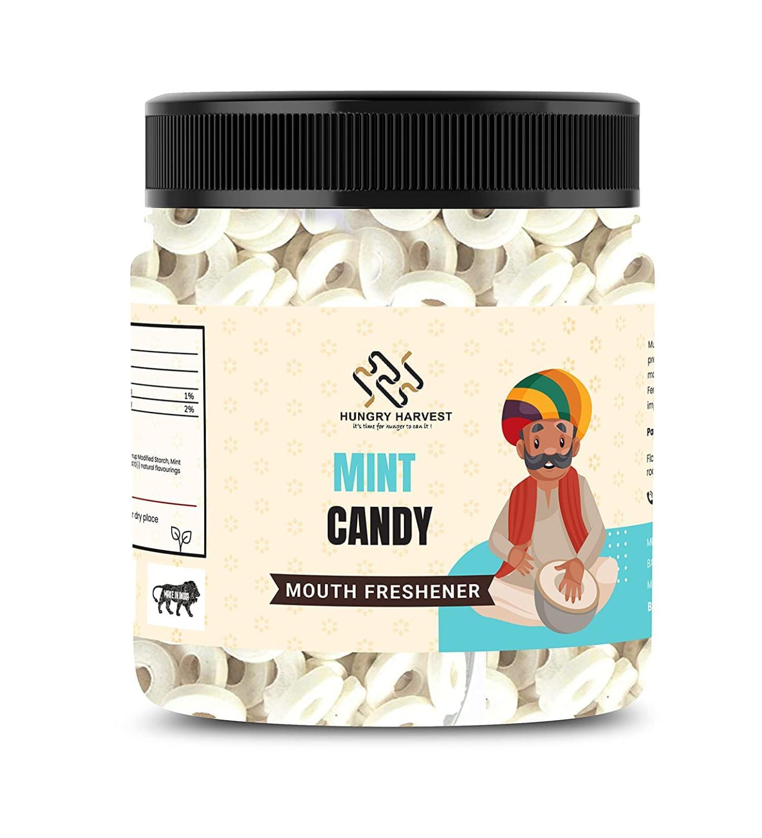 Hungry Harvest Mint Candy With the Hole 300 gms Old (Vintage) Style Sugar Boiled Candy for Kids_Packing May Vary