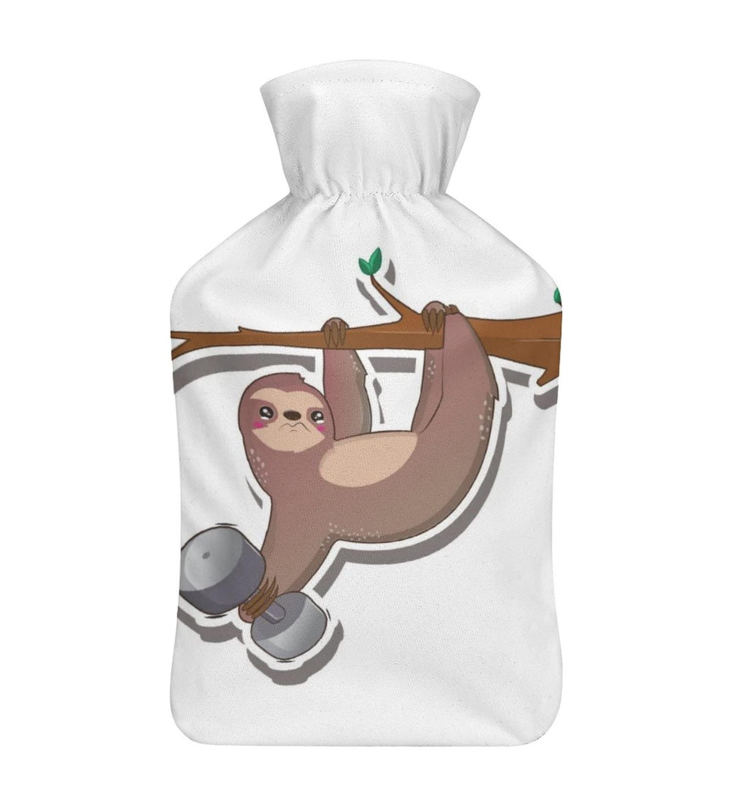 Funny Sloth Hot Water Bottle - Plush Cover Hand Warmer for Adults & Kids | 26.5x15.3cm - Perfect Gift! - Buy Online on GoSupps.com