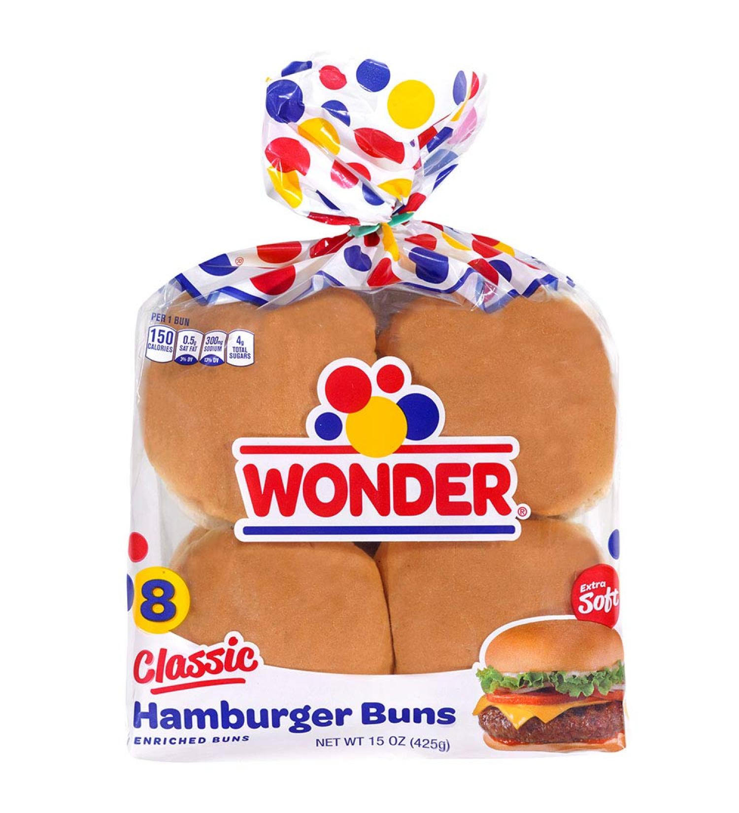 Wonder Bread Classic Hamburger Buns - 15 oz - Soft and Delicious - Buy Online on GoSupps.com