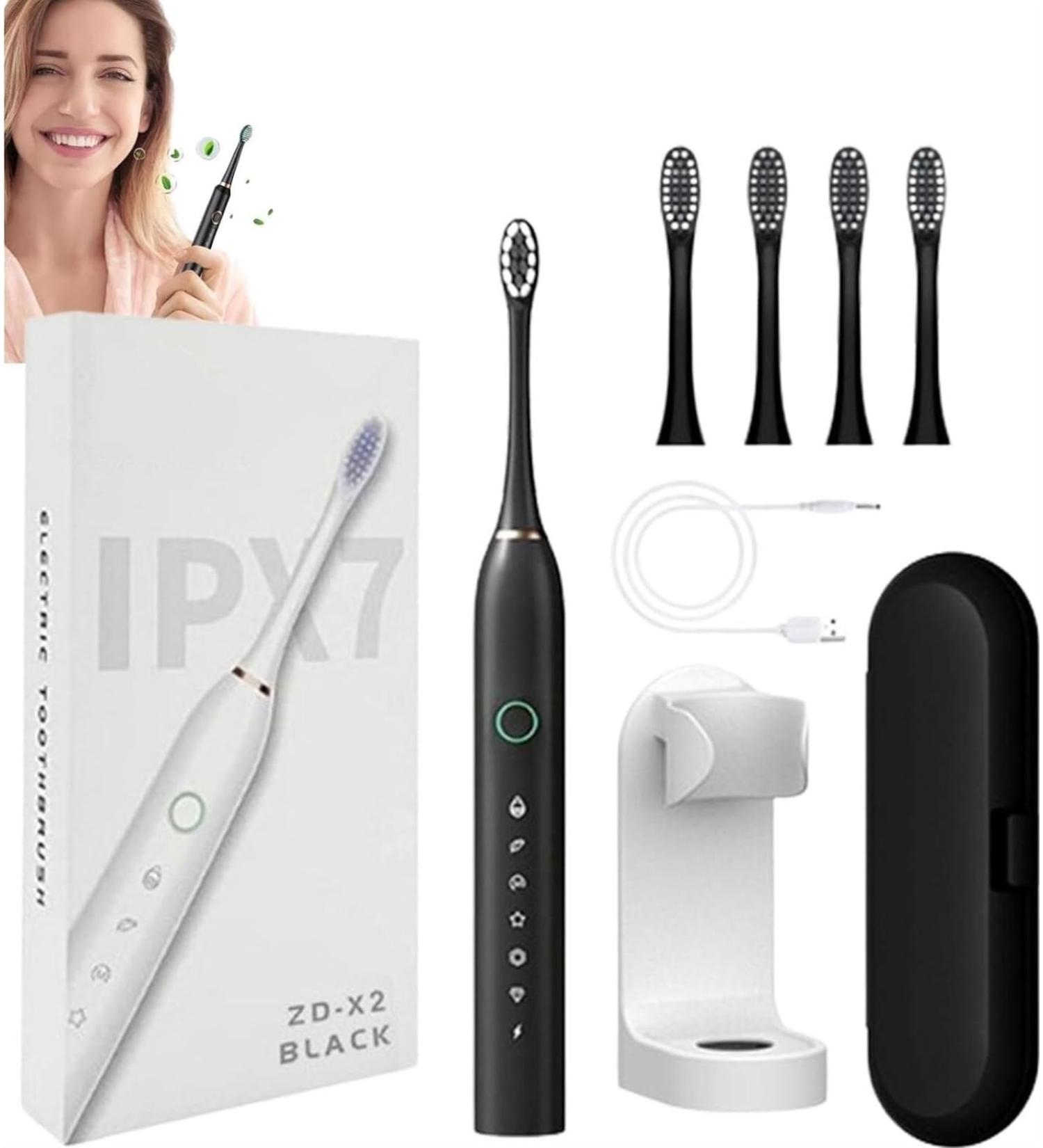 Stabilizek Sonic Electric Toothbrush for Adults - Rechargeable Travel Case Black - Improve Oral Care - Buy Online on GoSupps.com