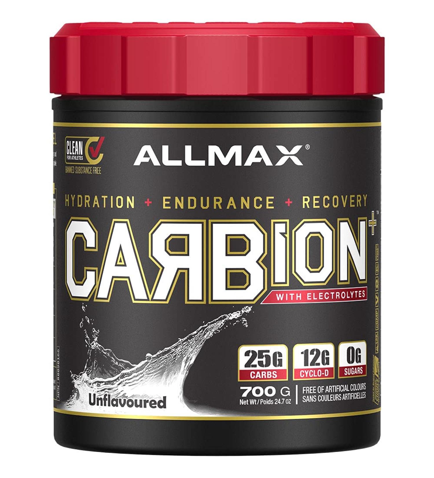 ALLMAX Nutrition - CARBION+ (Hydration Endurance & Recovery) - Unflavoured 700 Gram 25 serves Unflavoured 700 g (Pack of 1) - Buy Online on GoSupps.com