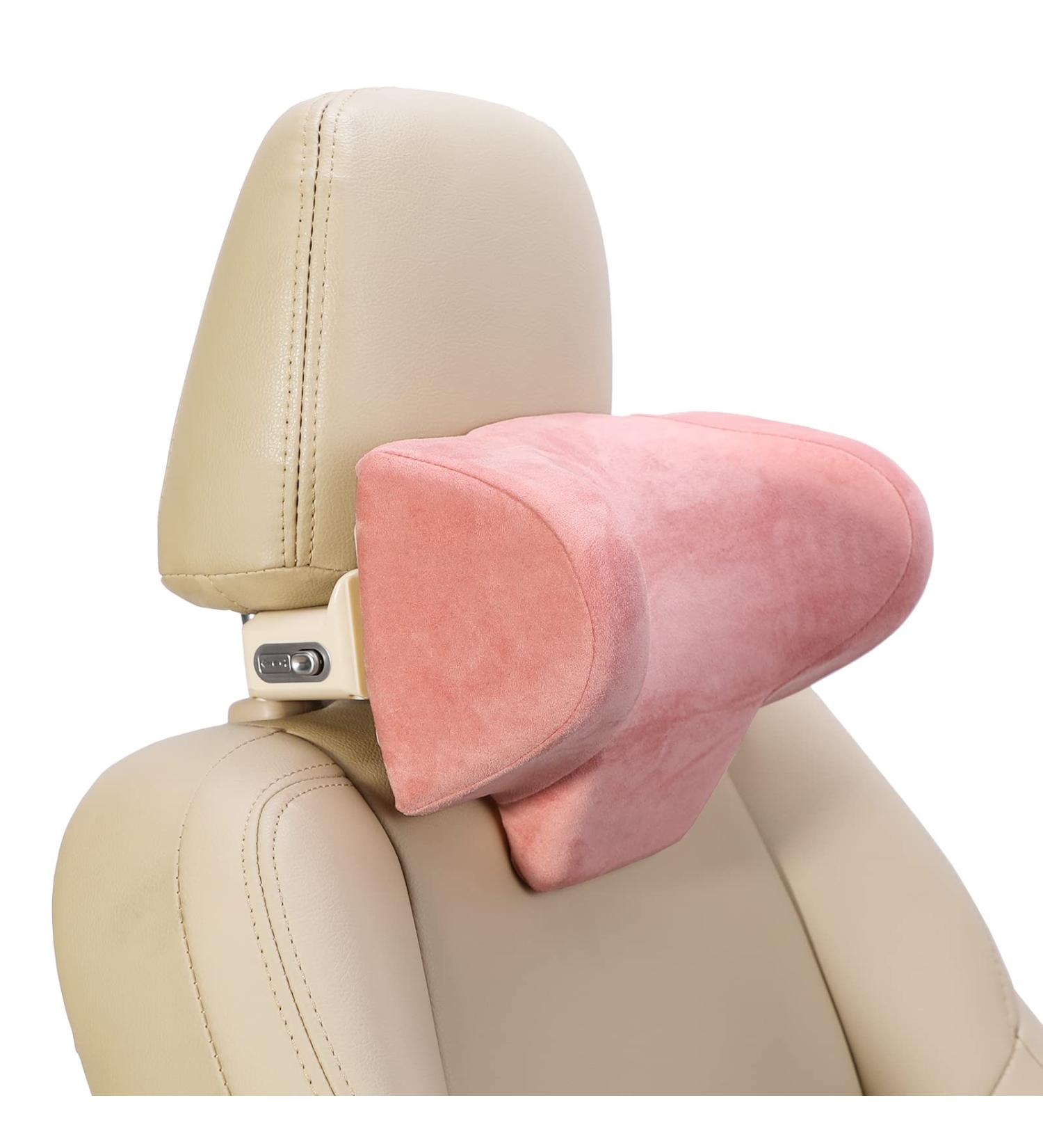 Rokehr Pink Car Seat Neck Pillow - Adjustable Memory Foam Headrest for Comfortable Ergonomic Support - Buy Online on GoSupps.com