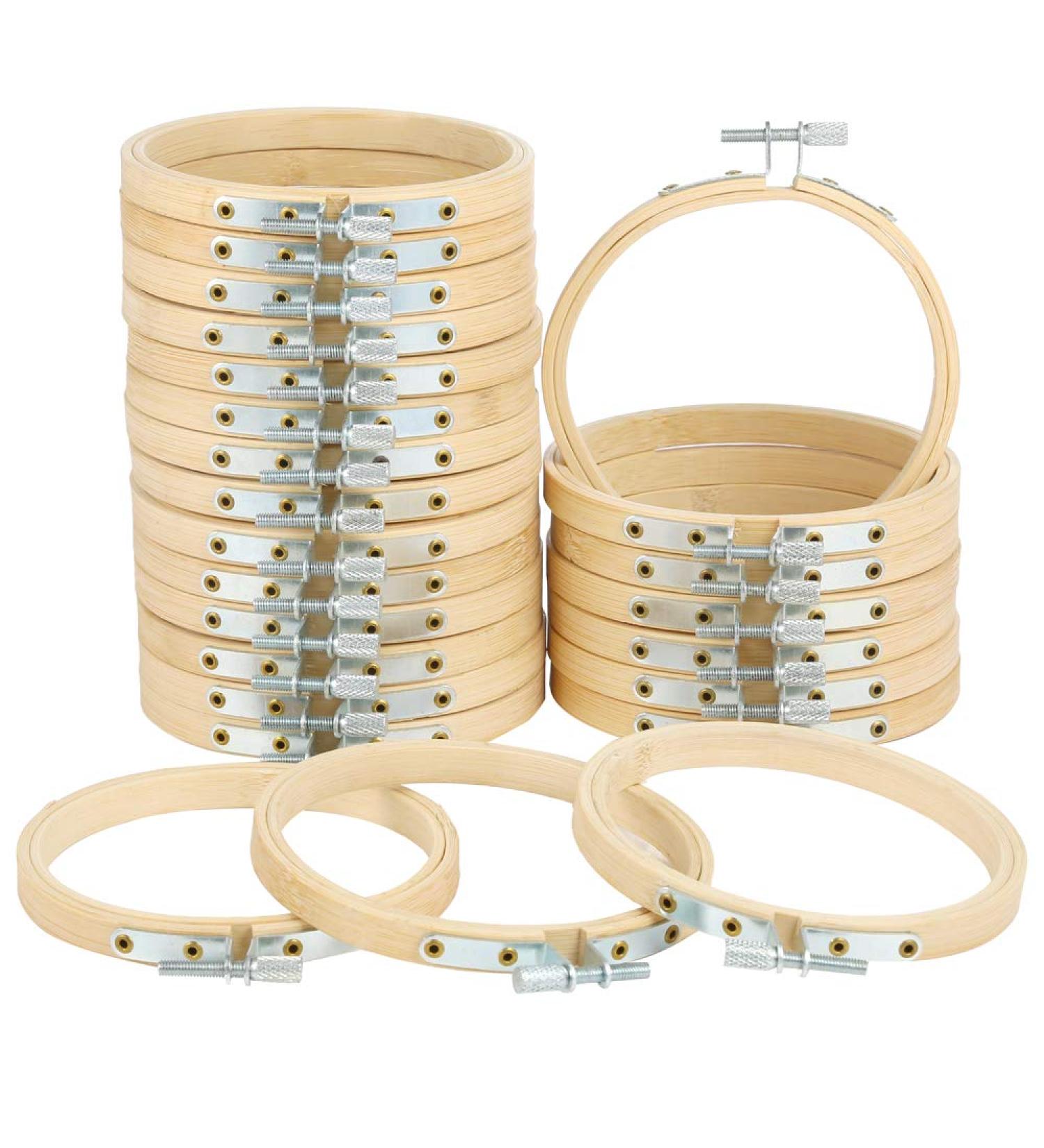 Caydo 24 Pieces 4 Inch Embroidery Hoops Bulk Wholesale - for Cross Stitch, Embroidery, Sewing, and Christmas Decor - Buy Online on GoSupps.com