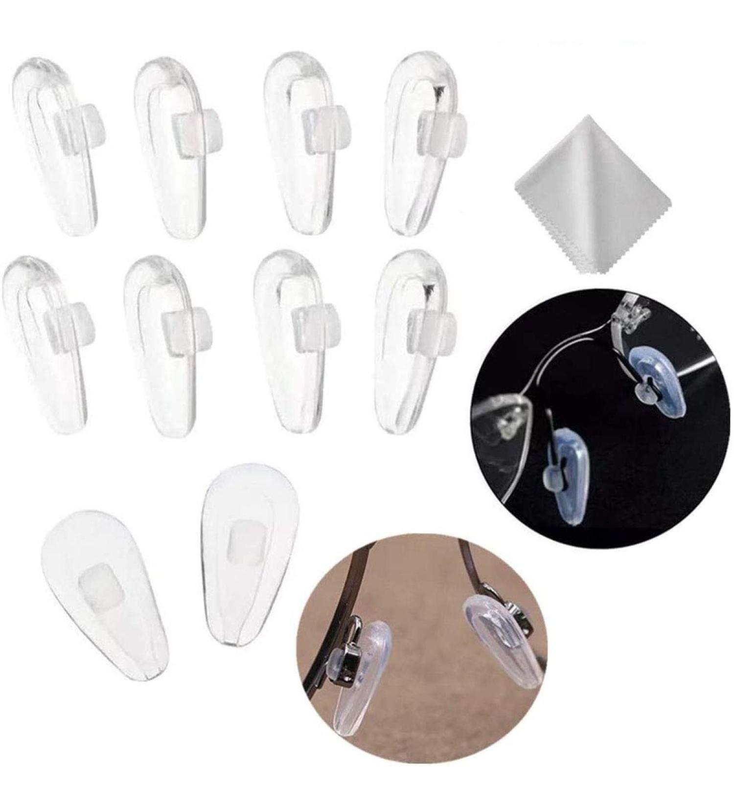 BEHLINE Soft Silicone Air Cushion Eyeglass Nose Pads - 14mm Anti-Slip Replacement Nosepads for Glasses and Sunglasses (Clear, 5 Pairs) - Buy Online on GoSupps.com