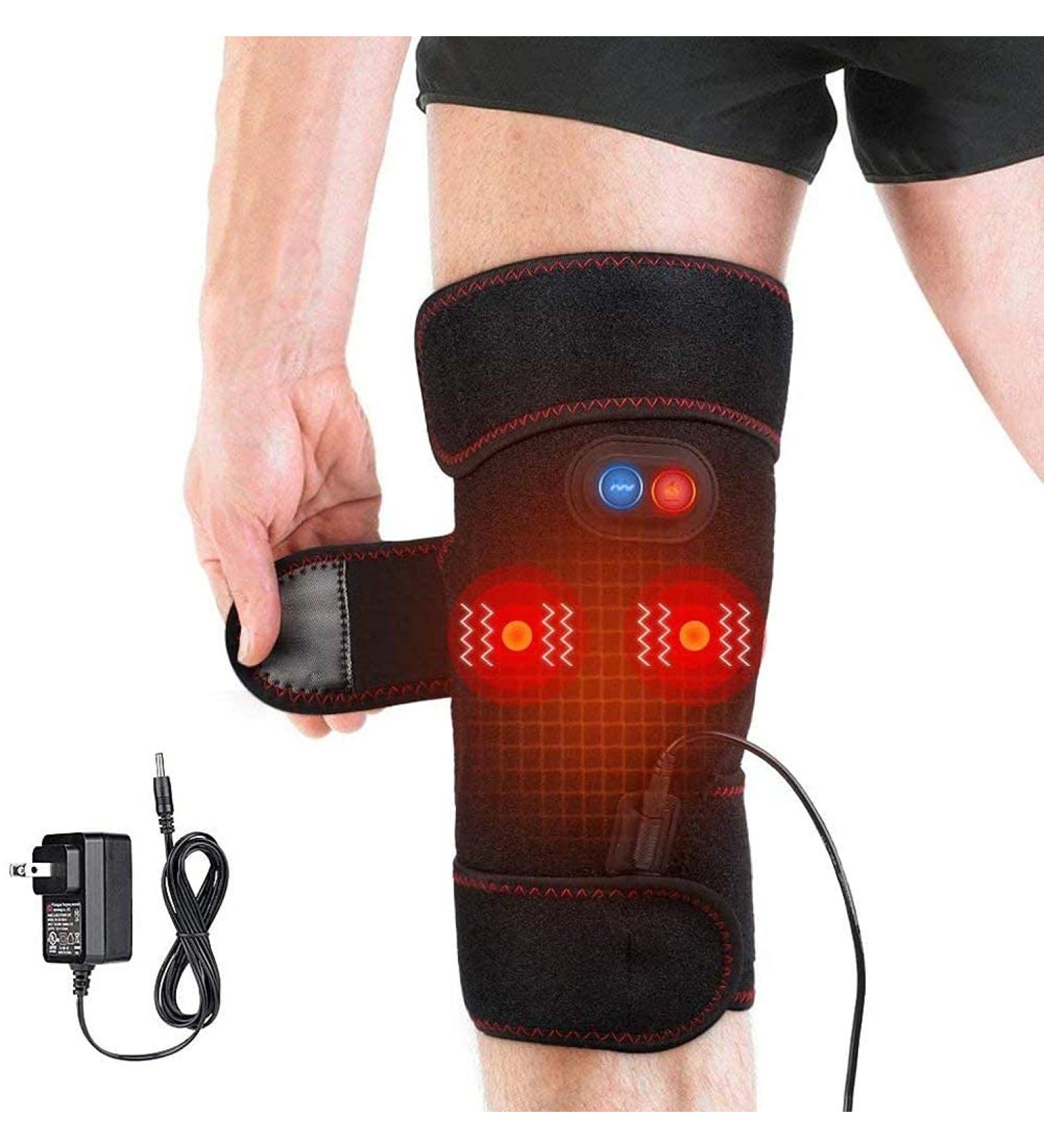 2-in-1 Heated Knee Brace for Arthritis Pain Relief | Hot/Cold Therapy Wrap & Massage | Electric Support Pad - Buy Online on GoSupps.com