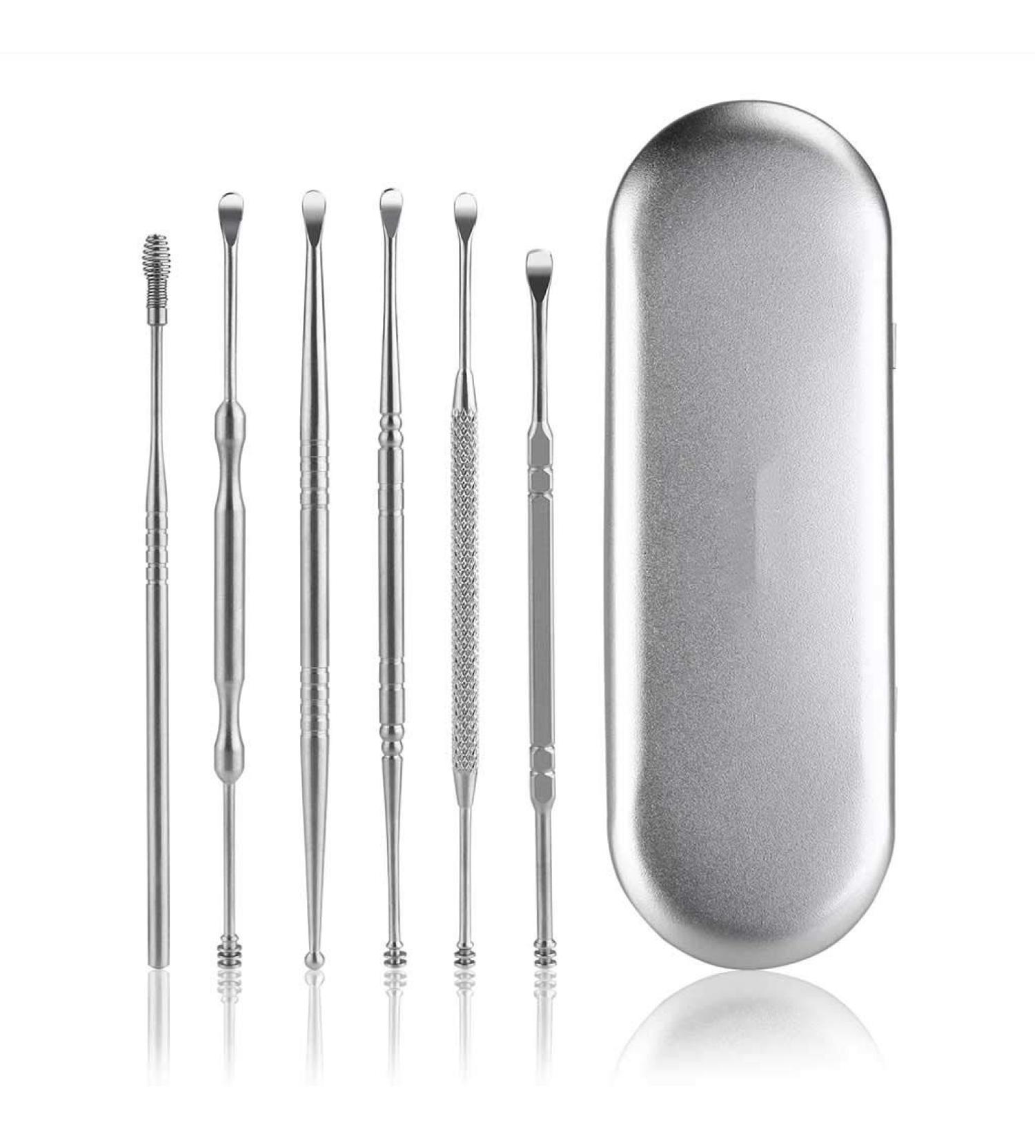 TKFDC 6-Piece Ear Wax Removal Kit - Stainless Steel Ear Curette & Cleaning Tools - Buy Online on GoSupps.com
