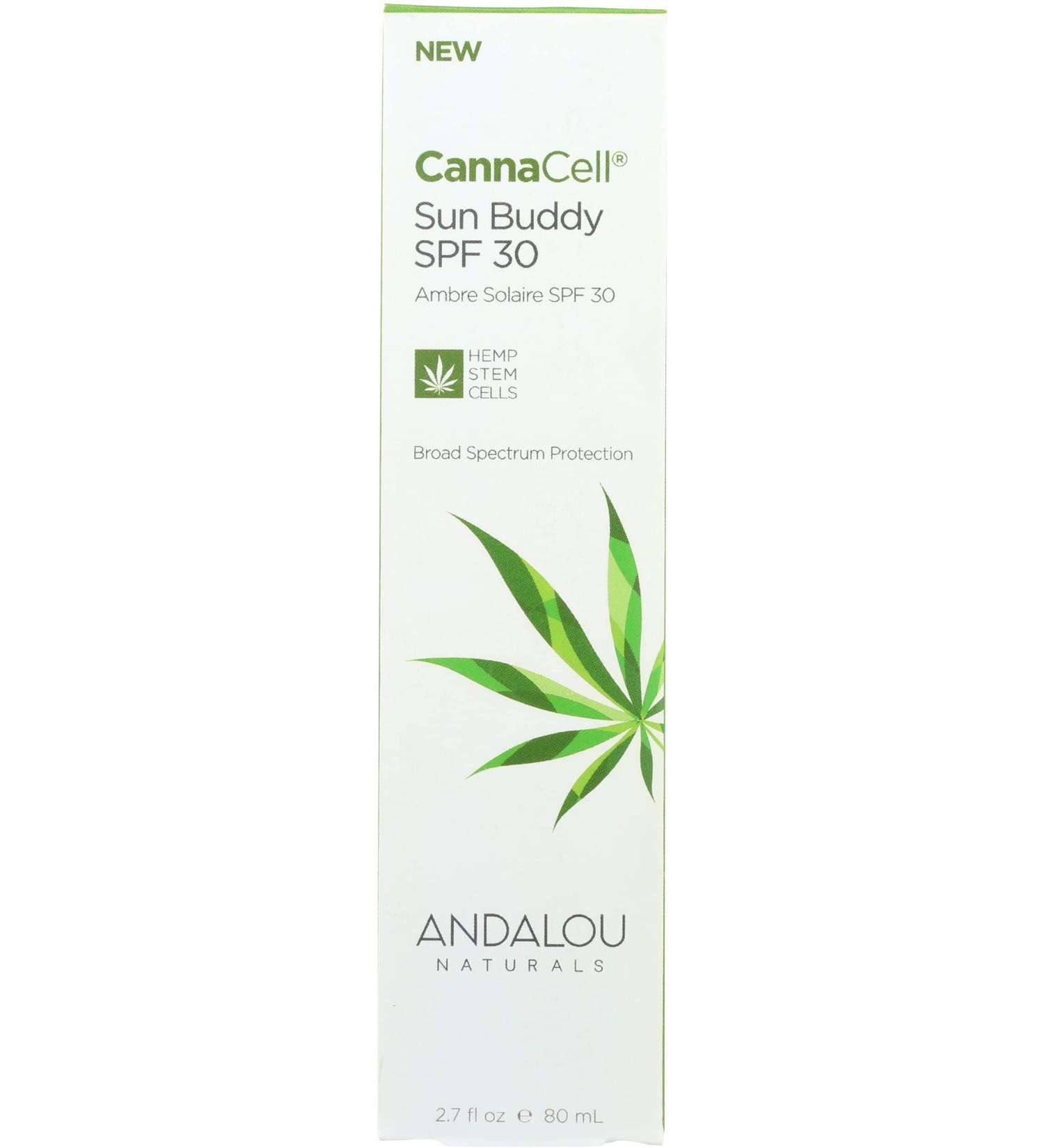 Andalou Naturals Face Sunscreen SPF 30 | CannaCell Sun Buddy with Hemp Stem Cells | Moisturizing Reef Safe & Broad Spectrum | International Shipping Available - Buy Online on GoSupps.com