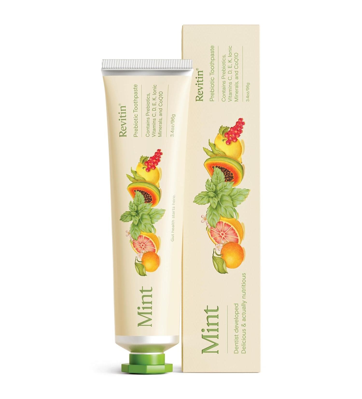 Revitin Toothpaste | Fluoride-Free Prebiotic Mint Tooth Gel | No SLS Gluten Free Dye Free GMO Free No Sweeteners | Non-Toxic Kid Approved Mint 3.4 Ounce (Pack of 1) - Buy Online on GoSupps.com