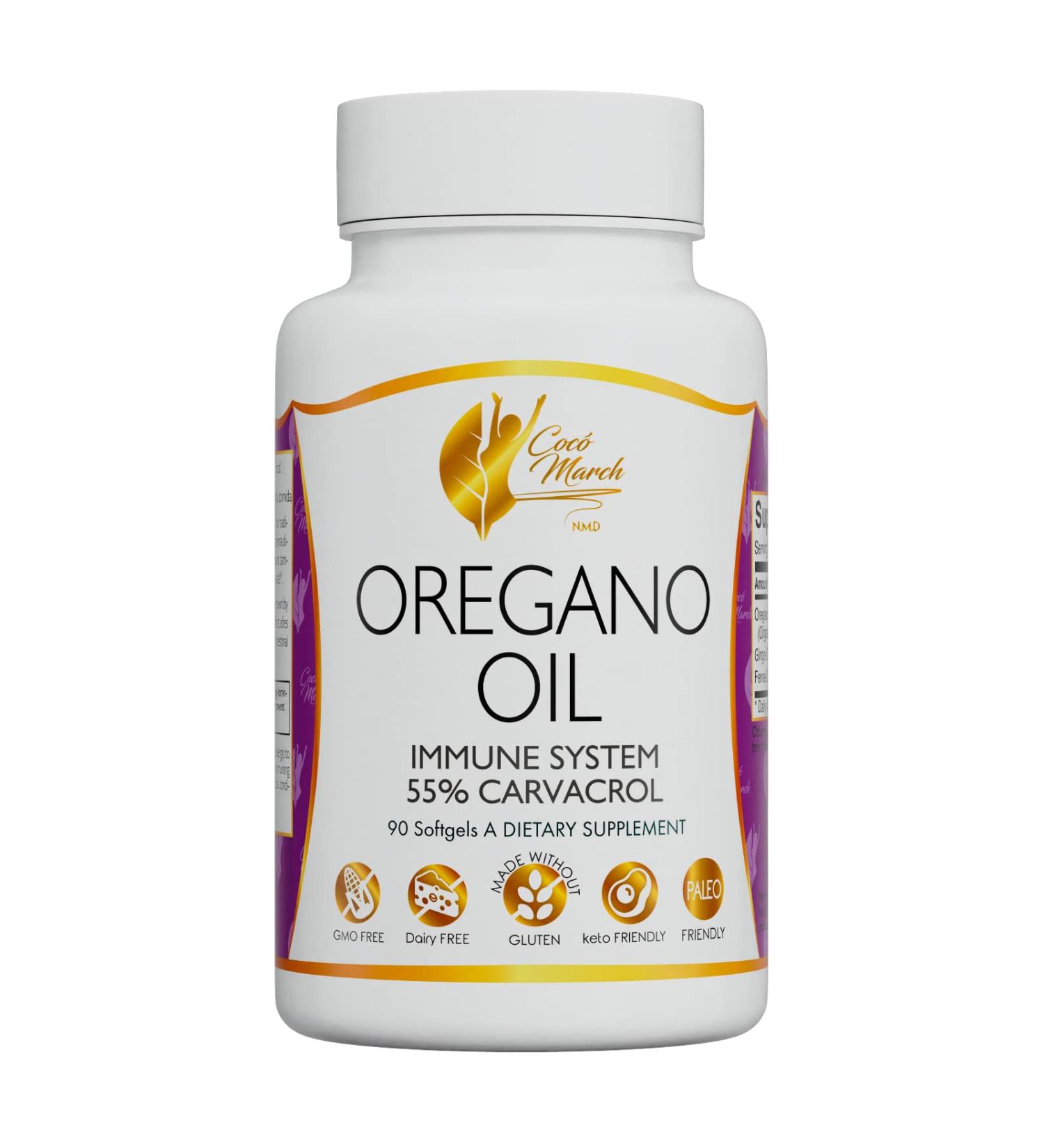 Coco March Oregano Oil | 55% Greek Carvacrol | Immune System Support | 90 Capsules - Buy Online on GoSupps.com