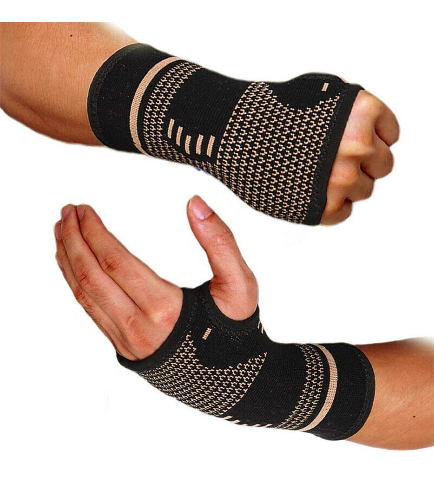Faletony 2 Set Wrist Bandage Splint - Copper Support for Sports & Fitness | Strength Training & Bodybuilding - Buy Online on GoSupps.com