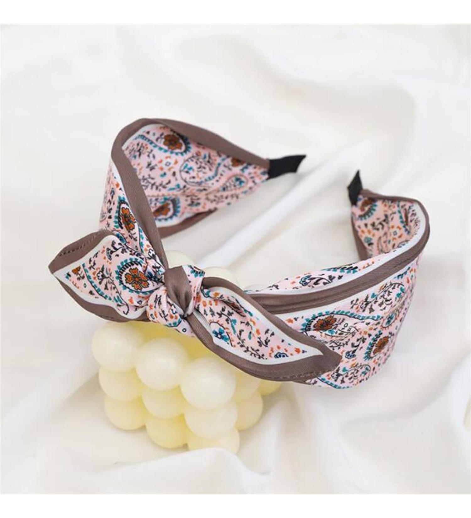 WENLII Small Fresh Printed Hairband with Big Bow | Casual Hair Accessories for Women | Black - Buy Online on GoSupps.com