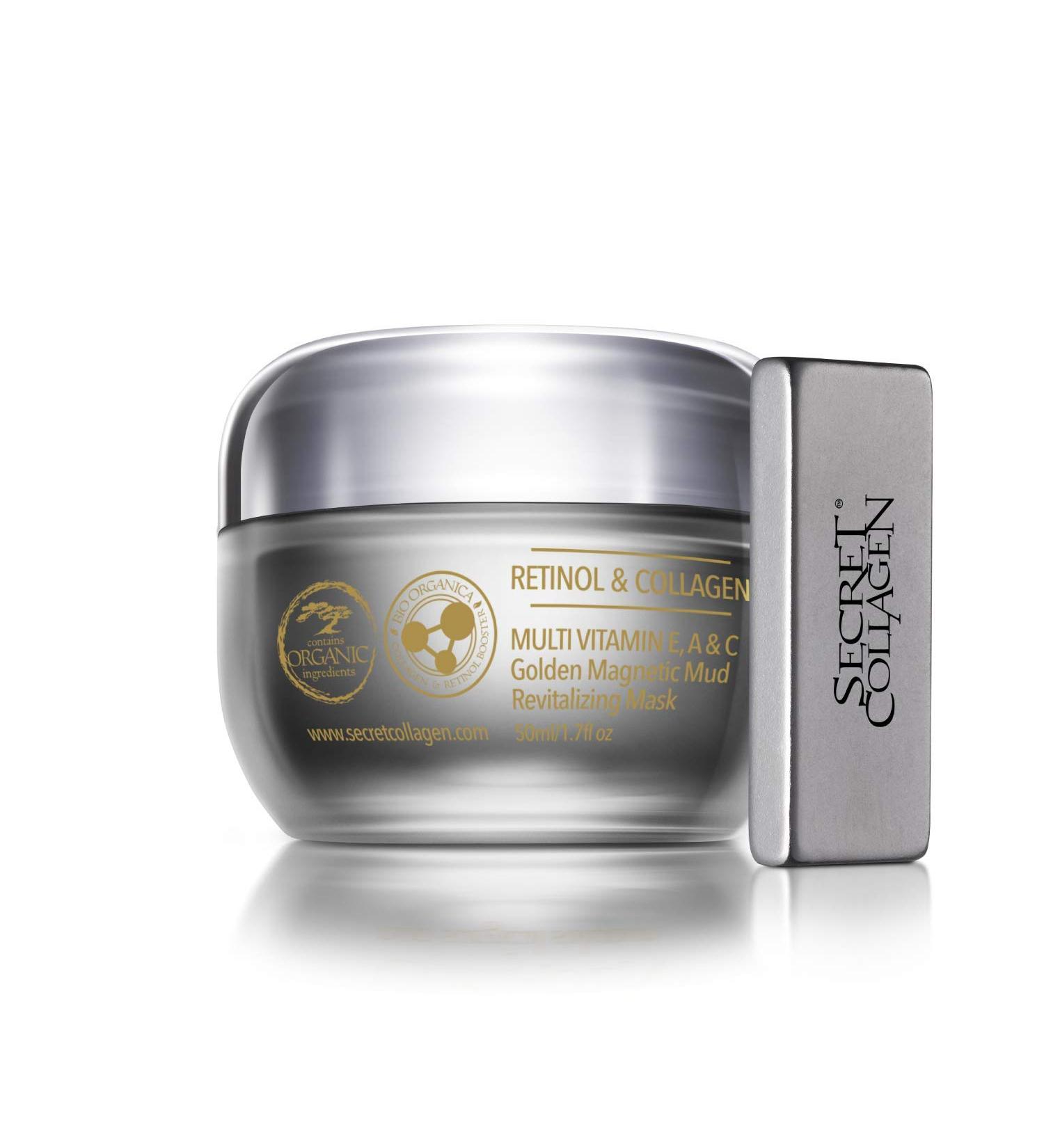 Vitamin C E & A Magnetic Mud Mask - Reduce Redness Smooth Skin & Cleanse | Natural Retinol Collagen & Argan Oil - Buy Online on GoSupps.com