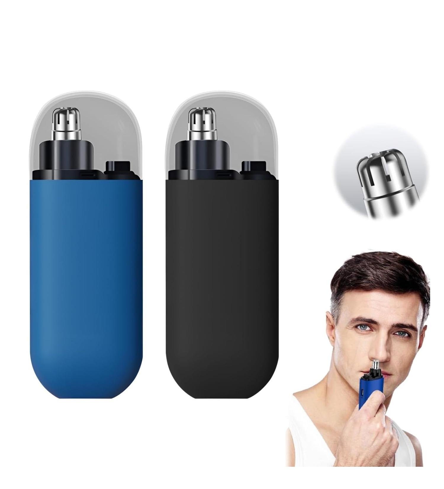 Rechargeable Portable Nose Hair Trimmer for Men & Women - IPX7 Waterproof Electric Trimmer Type-C Rechargeable Ear & Nose Hair Grooming (Blue/Black - Buy Online on GoSupps.com