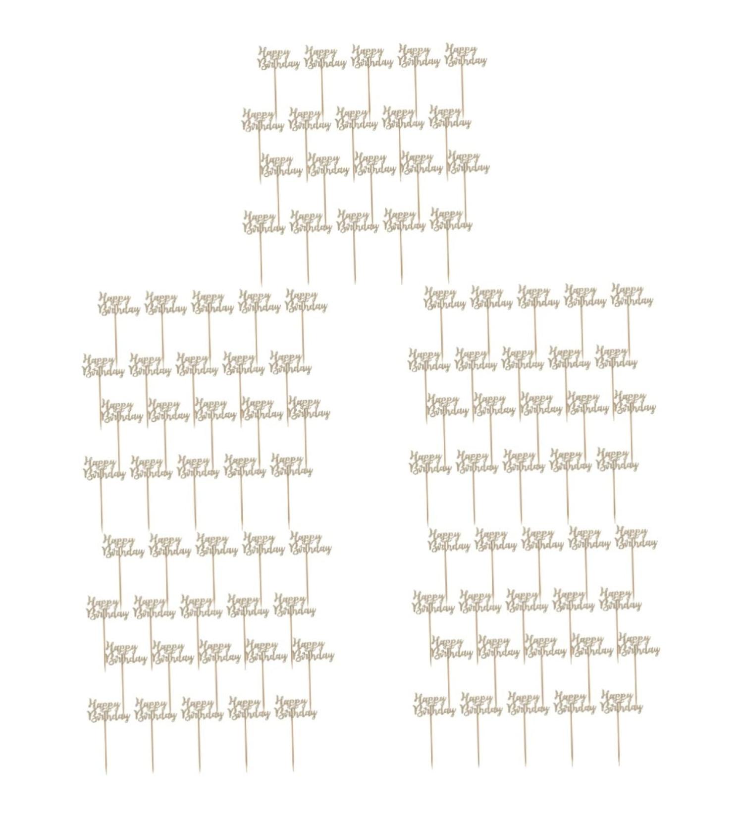 Kisangel 100pcs Cupcake Toppers Happy Birthday Decoration Baby Decorations Happy Birthday Toppers Acrylic Happy Birthday Fruit Cake Picks Birthday Cake Embellishment Paper Goldenx5pcs 12.5x6.5cmx5pcs - Buy Online on GoSupps.com