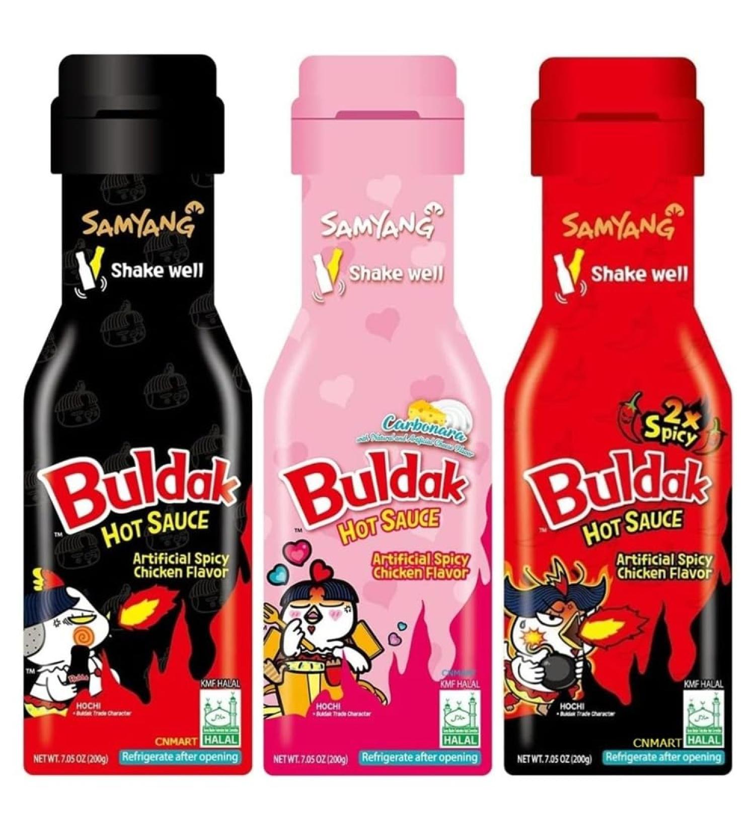 Samyang Buldak Hot Spicy Chicken Roasted Sauce Halal Assorted Flavours (Hot Chicken Double Spicy and Carbonara) 3 Sets by CNMART - Buy Online on GoSupps.com