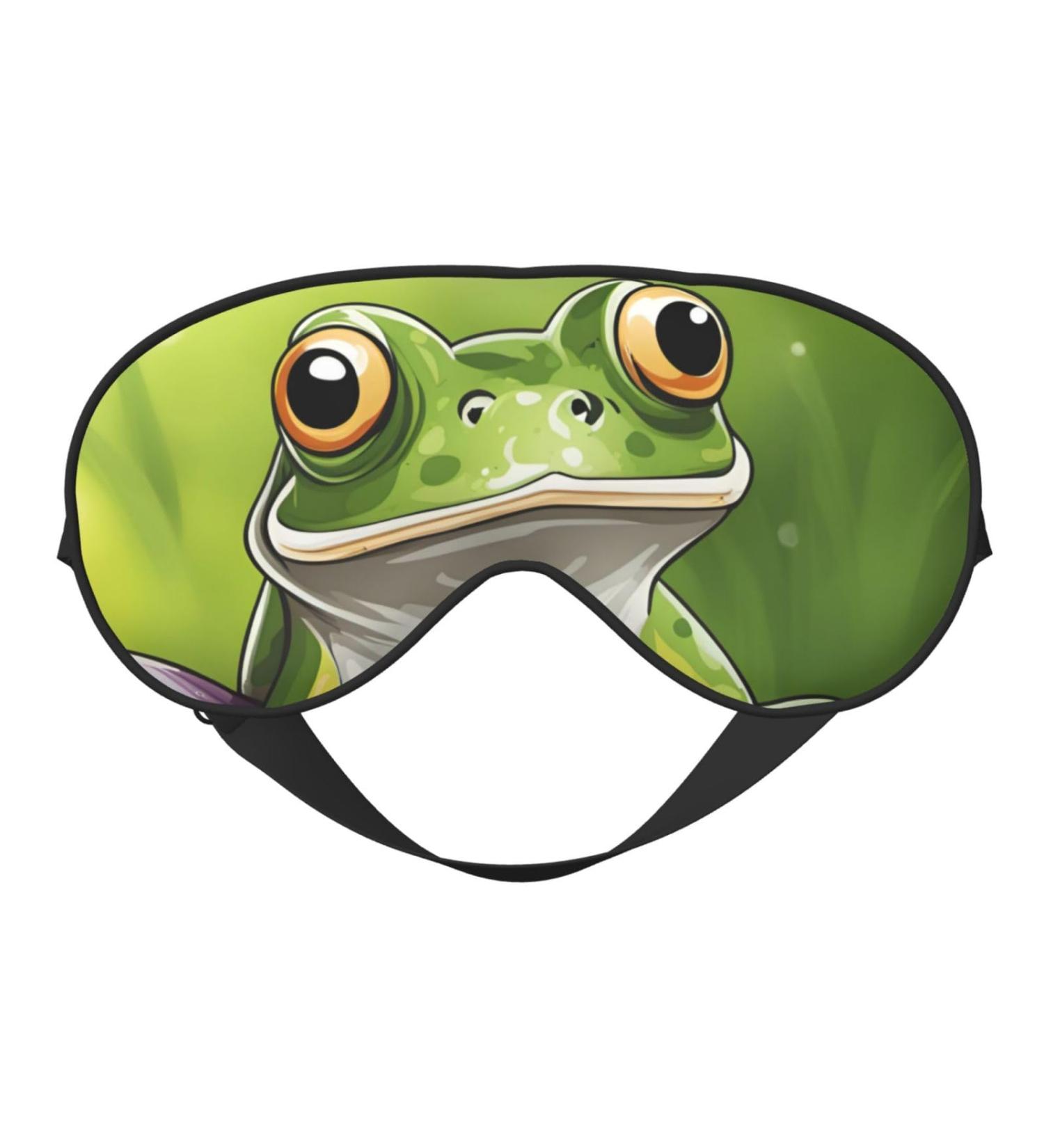 Cartoon Frog Sleep Mask - Adjustable Breathable Eye Mask for Comfortable Sleep | International Shipping Available - Buy Online on GoSupps.com