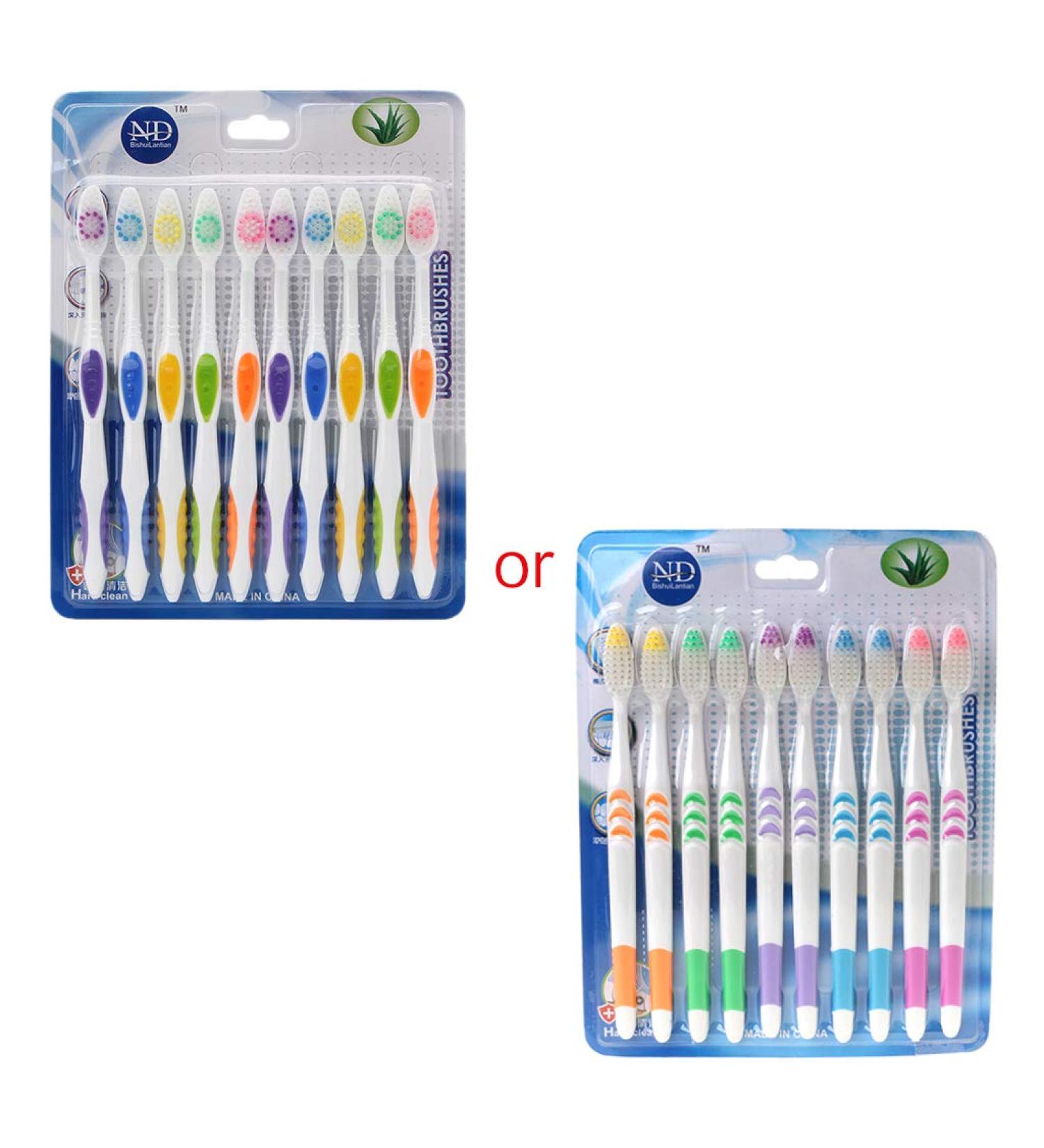 10pcs Soft Bamboo Charcoal Toothbrushes - Eco-Friendly Healthier Dental Care - Buy Online on GoSupps.com