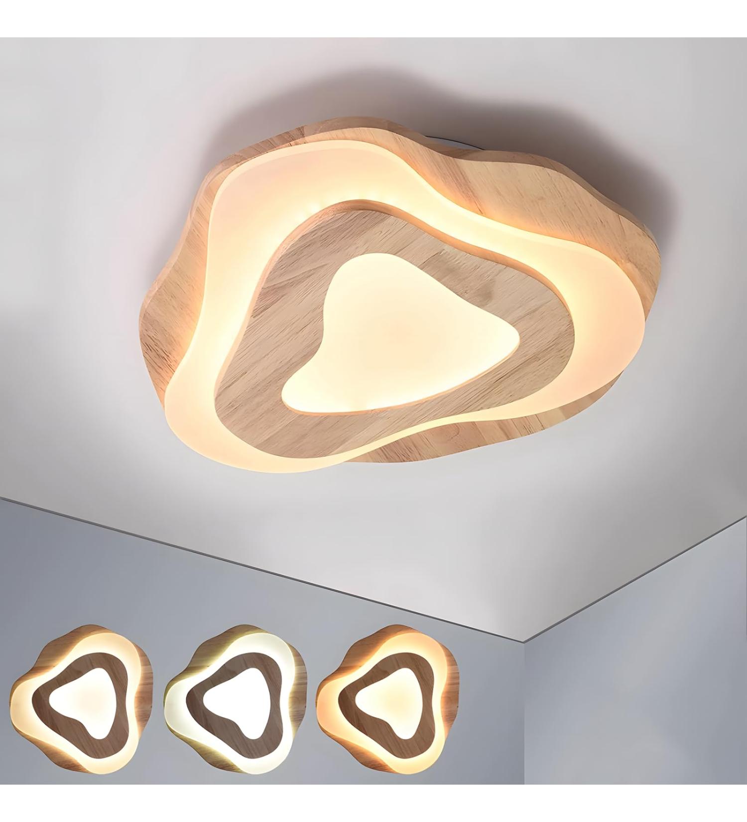 Wayluoung Dimmable LED Cloud Lamp | Modern 40cm Wood & Acrylic | 36W 3300LM | 3000K-6000K Remote Control | Perfect for Living Room Children's Room Kitchen & Home Office - Buy Online on GoSupps.com