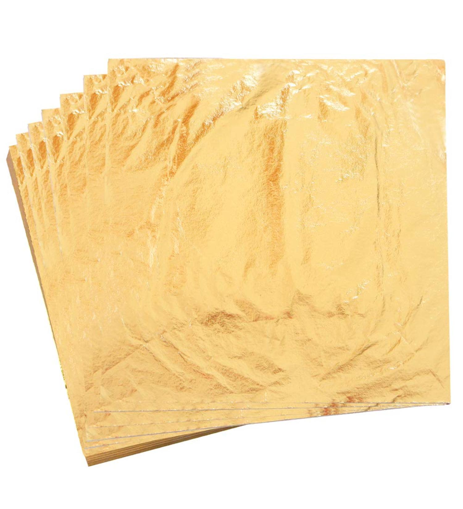 YongBo Gold Leaf Sheets 100 pc - 5.5 Gold Foil Paper for Arts, Crafts, Painting, Gilding, Slime, Nail Design, Furniture Decoration - 14cm - Buy Online on GoSupps.com