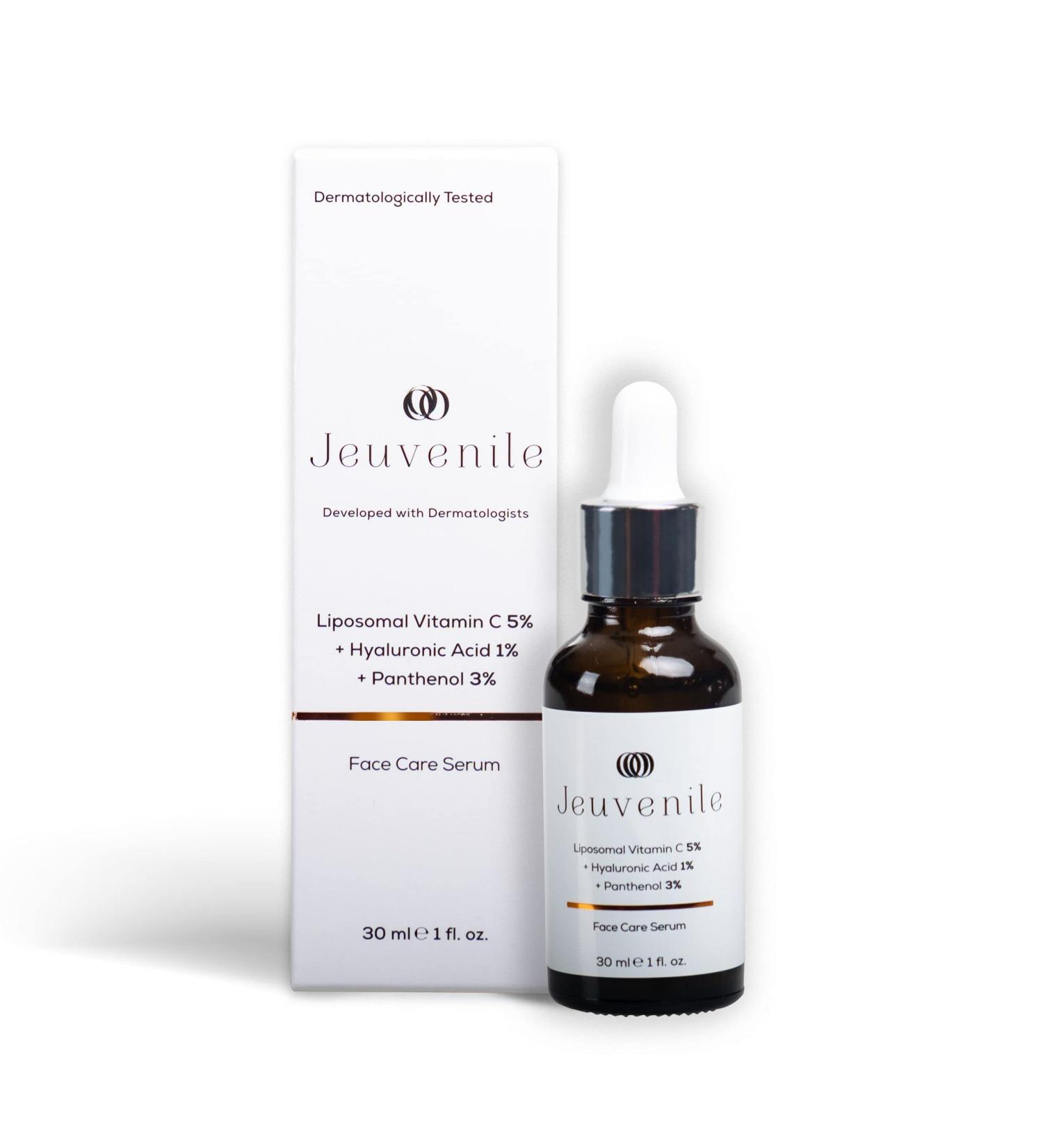 Jeuvenile Vitamin C5 Face Care Serum Brightens Moisturises Anti-Aging Collagen-boosting Hyaluronic Acid skincare for All Skin Types 30ml - Buy Online on GoSupps.com