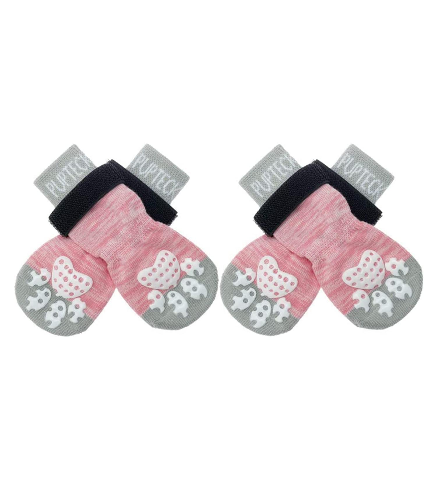 Buy Pupeck Anti-Slip Dog Socks - Adjustable Straps Paw Protection Traction Control - Large (2 Pairs) Pink - Perfect for Indoor Use - Buy Online on GoSupps.com