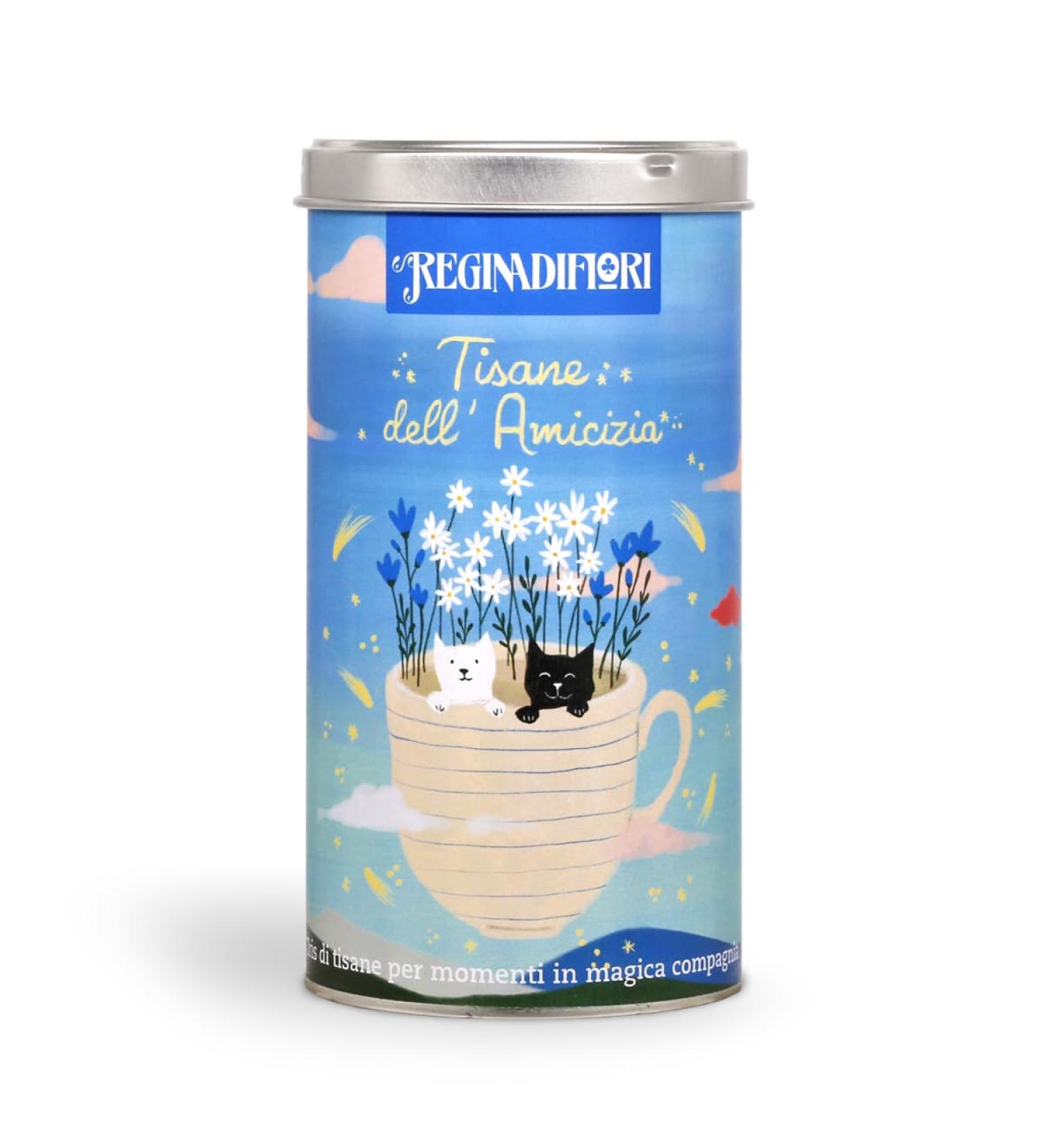 Regina di Fiori - Tisanes de l'Amiti . Pot d cor avec 12 filtres assortis de 3 g