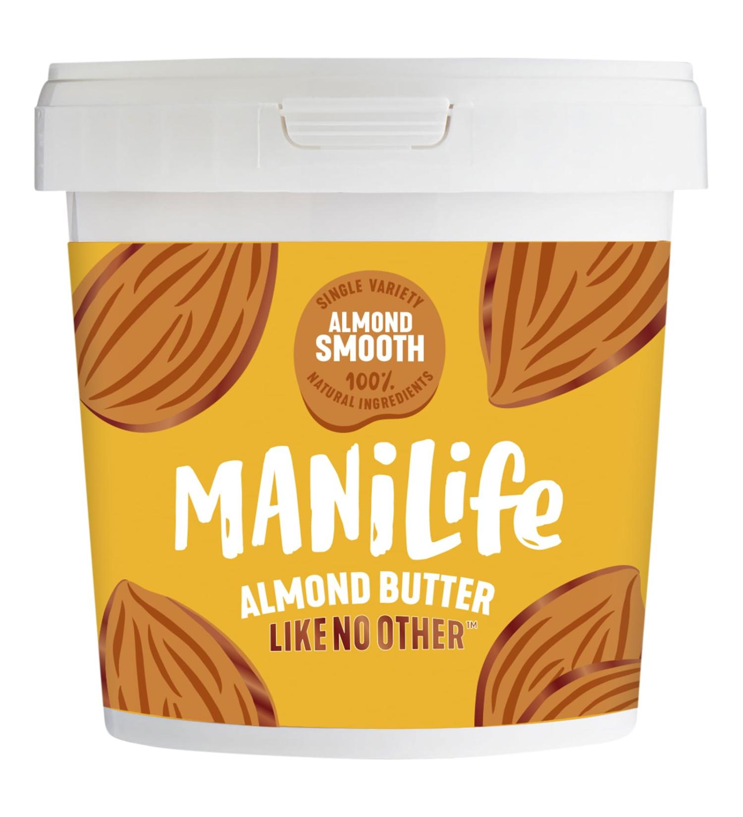 MAN LIFE Beurre d'amande lisse pot de 1 kg Beurre d'amande v g talien lisse et doux fabriqu partir d'amandes portugaises de qualit Sans huile de palme sans sucre ajout sans OGM