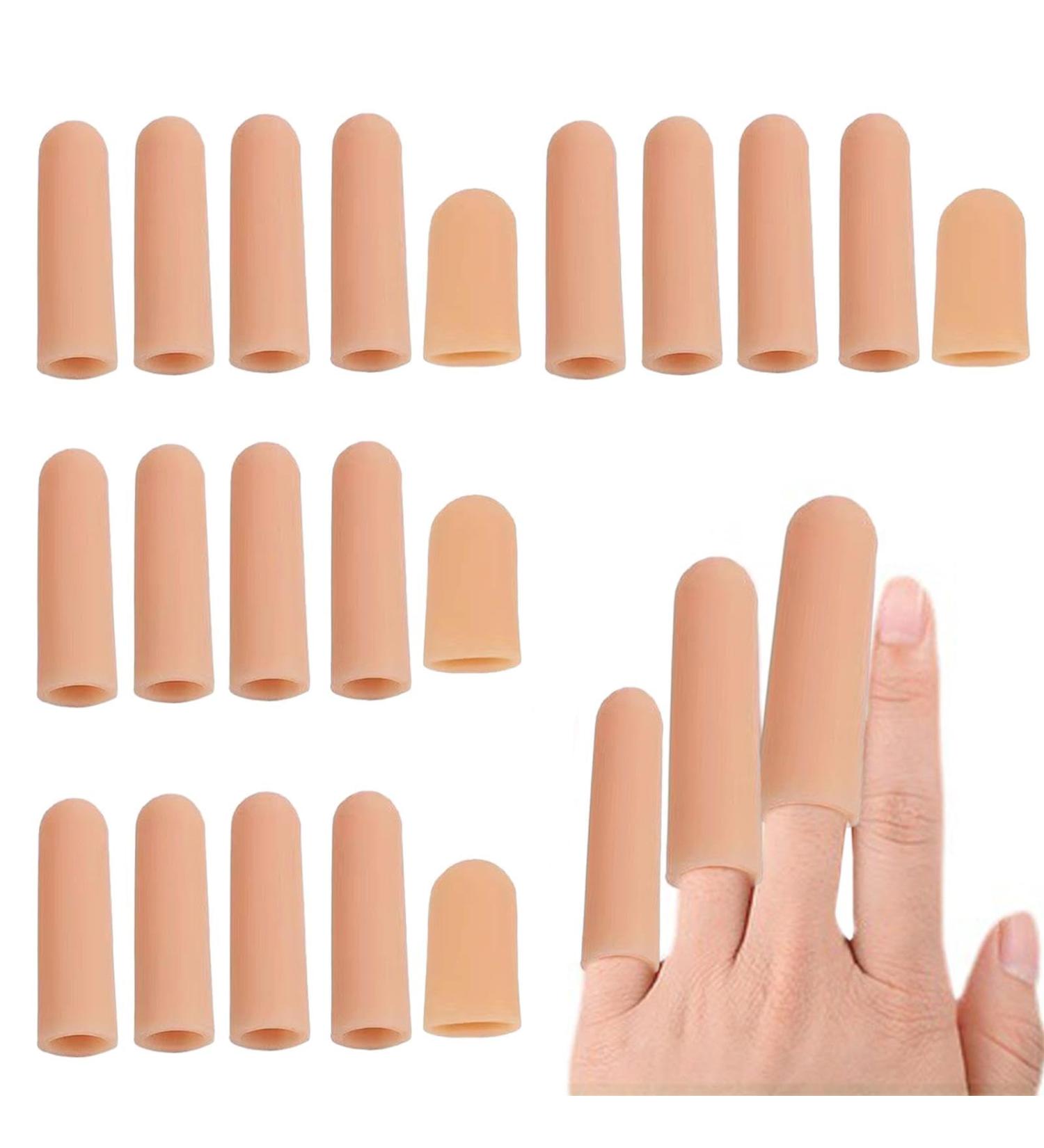 Finger Protectors 20 Pcs - Silicone Gel for Trigger Finger, Eczema, Arthritis Pain Relief - Flesh Tint - Buy Online on GoSupps.com