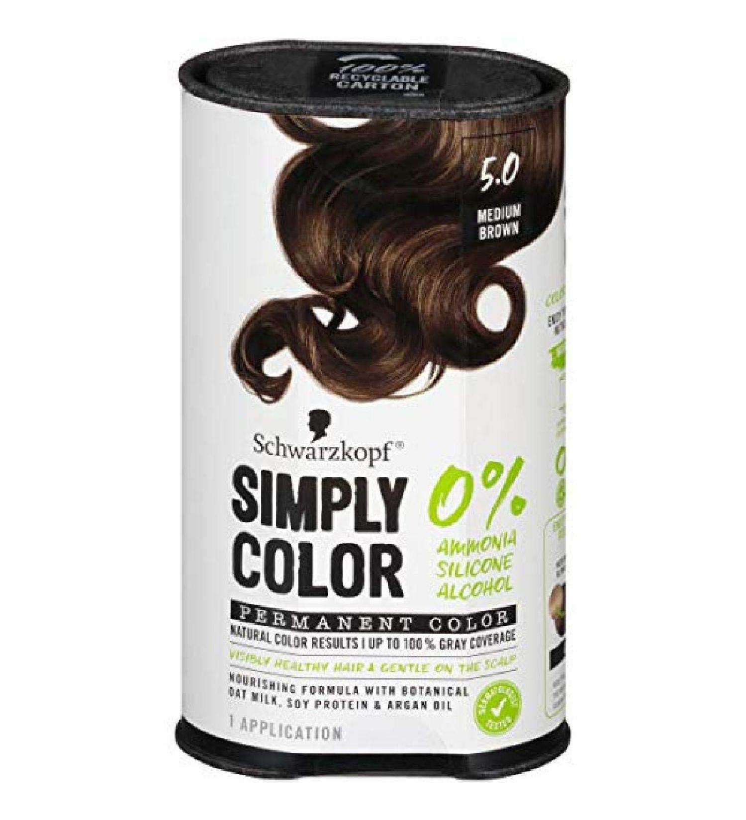 Schwarzkopf Simply Color Permanent Hair Color 5.0 Medium Brown - 1 Count - Buy Online on GoSupps.com