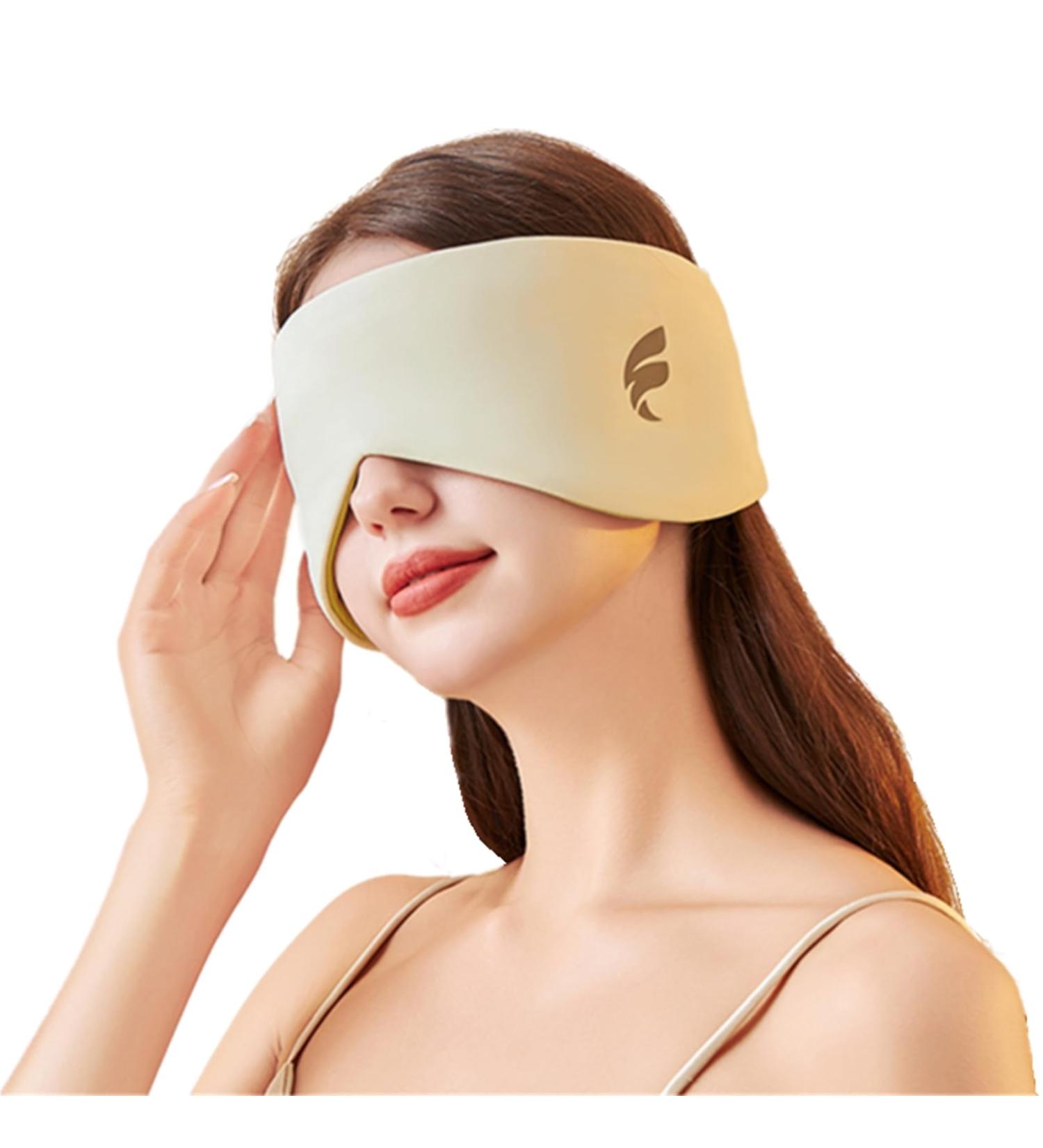 Soft Double-Sided Sleep Mask | Oversized Light Blocking Eye Cover for Travel & Naps | Adjustable Green Blindfold for Men & Women - Buy Online on GoSupps.com