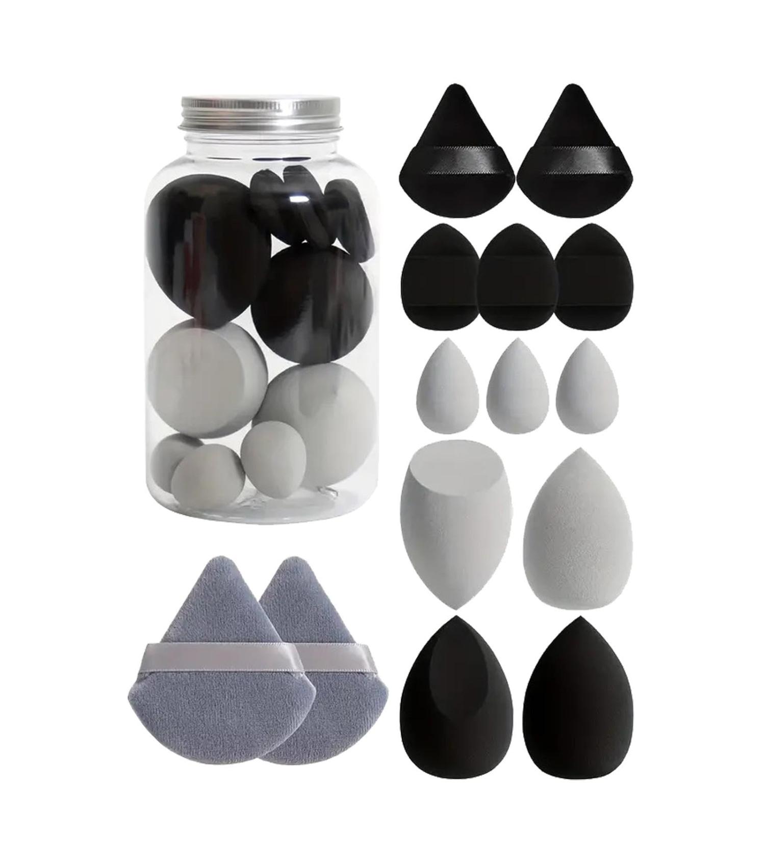 Make Up Sponge - Makeup Puff Sponge Set Portable Makeup Puff Blender Sponges Powder Puff for Blending Foundation Cream Black - Buy Online on GoSupps.com