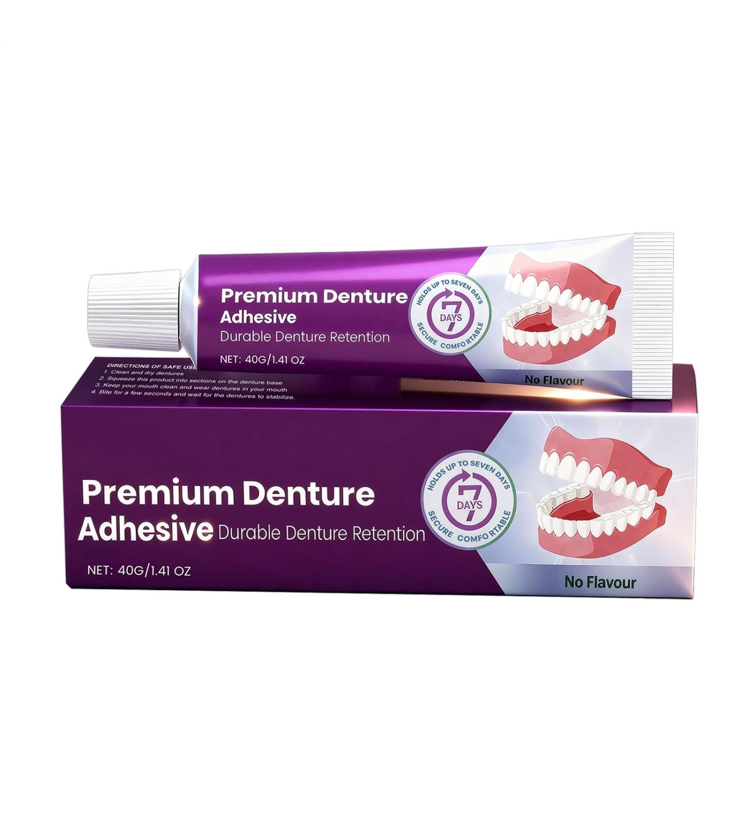 Denture Adhesive 40g Repair Pad and Sealant Denture Fixative For Daily Use by Women and Adults with Full or - Buy Online on GoSupps.com