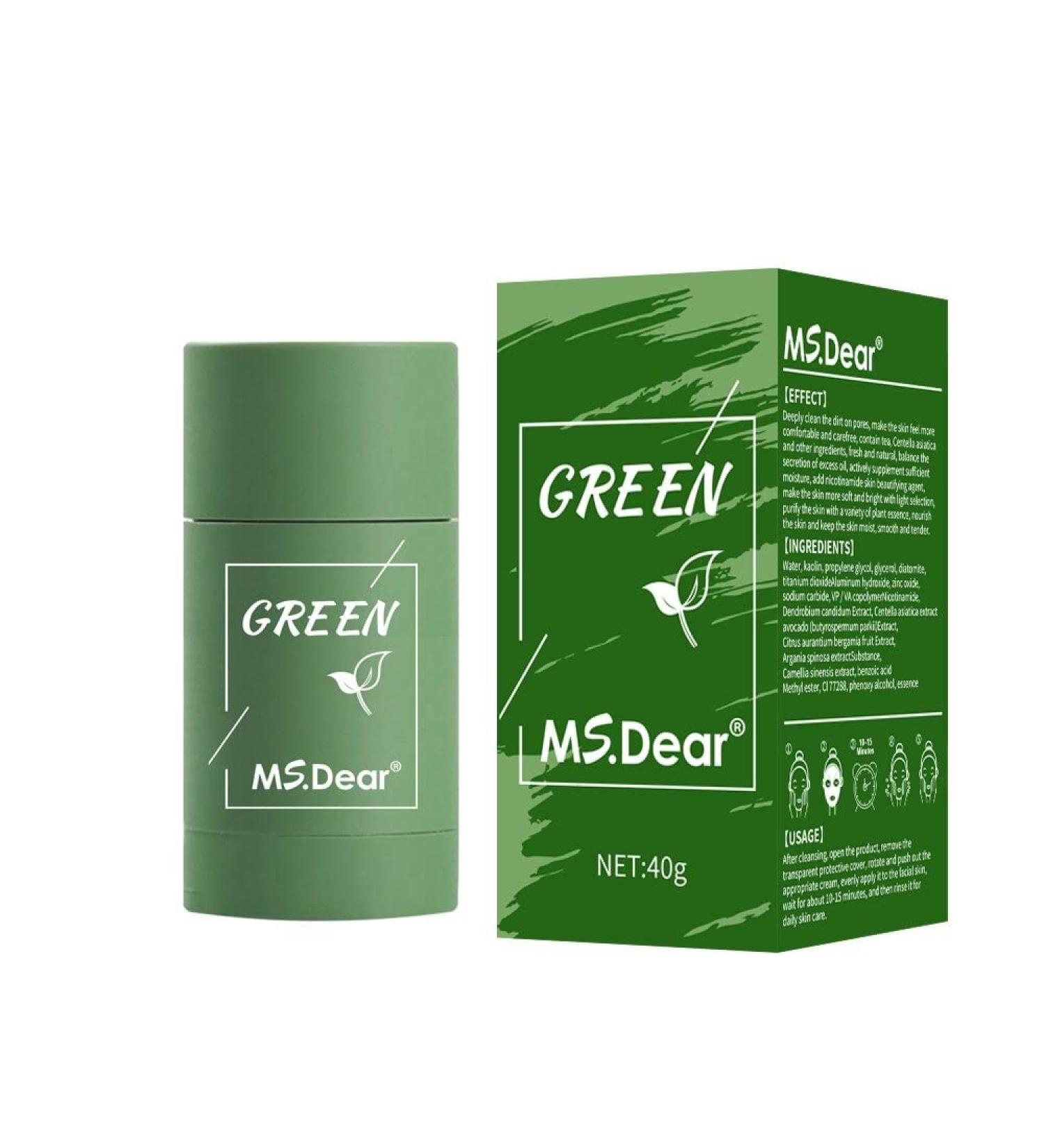  MELAO CLEANING MASK MASK GREEN TEA STICK Facial Mask Deep Pore Cleansing Fights Acne and Blackheads Improves Skin for All Skin Types Men and Women (5PCS) - Buy Online on GoSupps.com