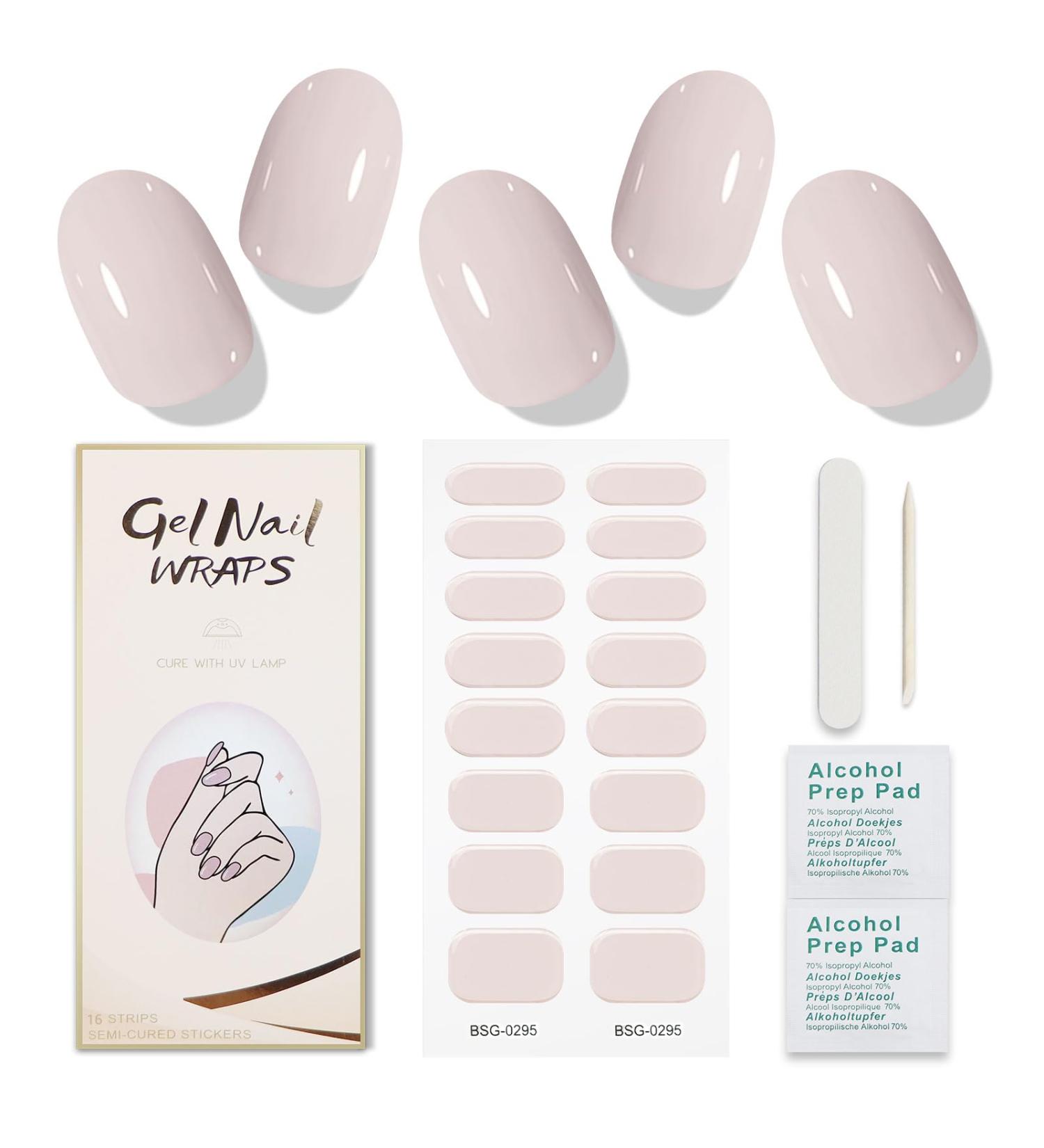 JMEOWIO Beige Gel Nail Foils - Self-Adhesive Nail Stickers for UV Curing | Nail Design Accessories in Beige & Pink - Buy Online on GoSupps.com