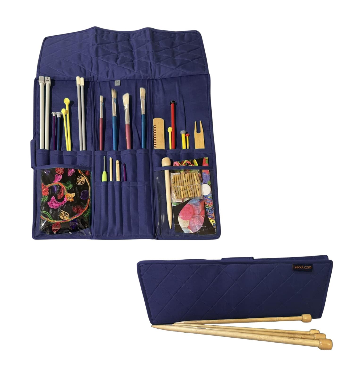 Yazzii Knitting Needles Case - Navy | Travel Organizer for Knitting Needles - Buy Online on GoSupps.com